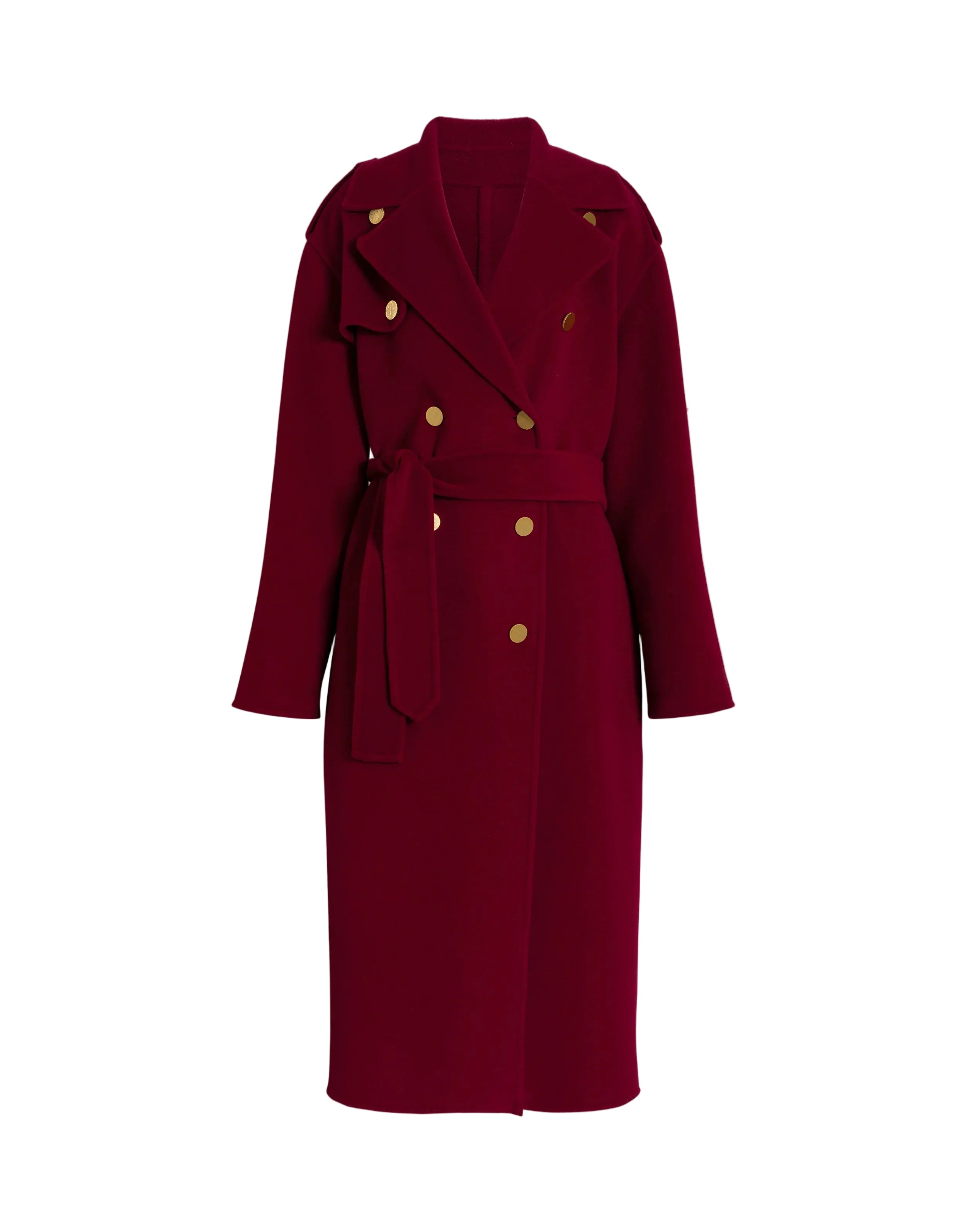 Alberta Ferretti - Cappotto lungo lana e cashmere rosso