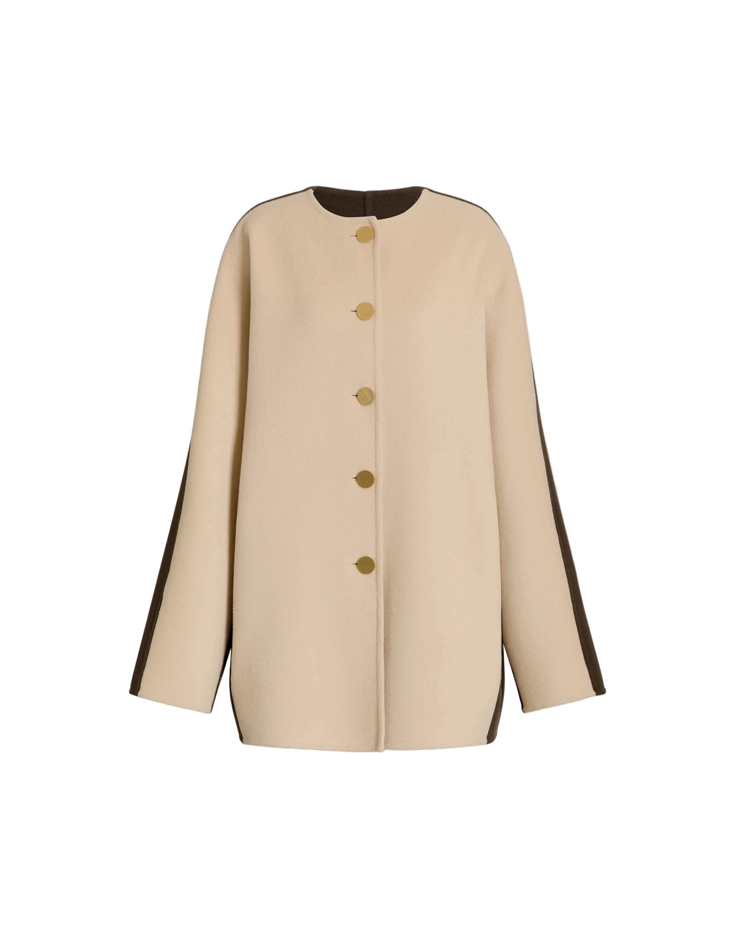 Alberta Ferretti - Cappotto corto bicolor marrone avorio