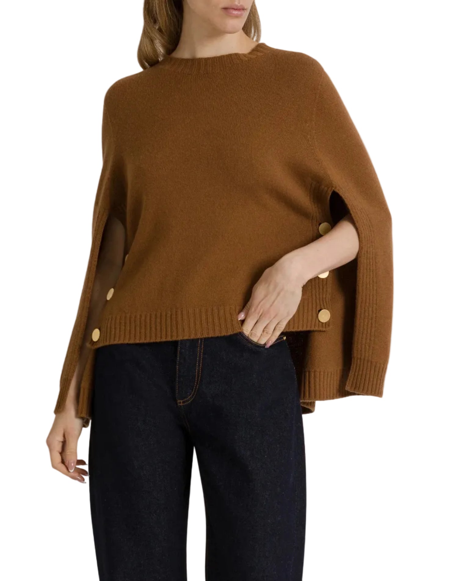 Alberta Ferretti - Maglia marrone lana merino