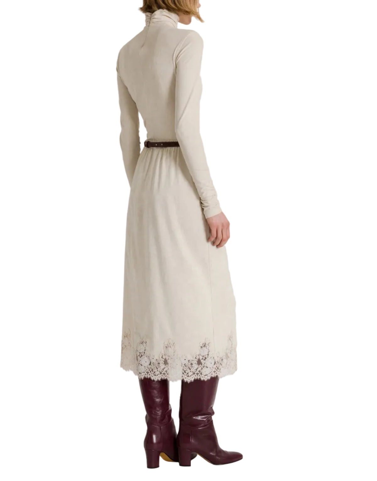 Alberta Ferretti - Maglia con collo alto avorio