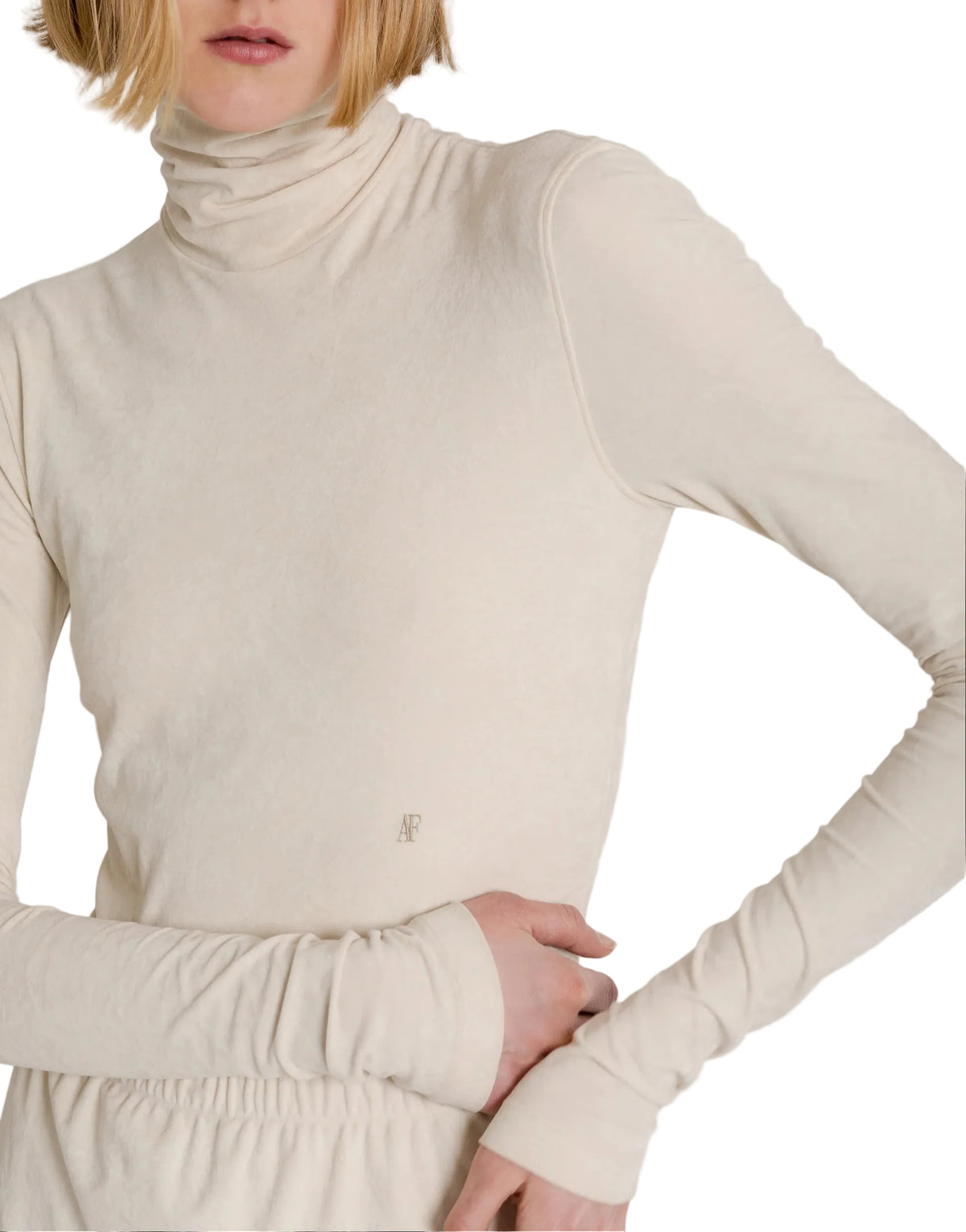 Alberta Ferretti - Maglia con collo alto avorio