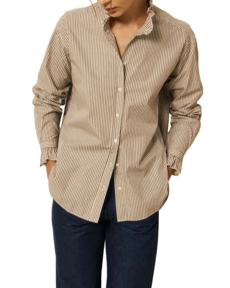 Hartford - Camicia a righe "Chana" brown stripes
