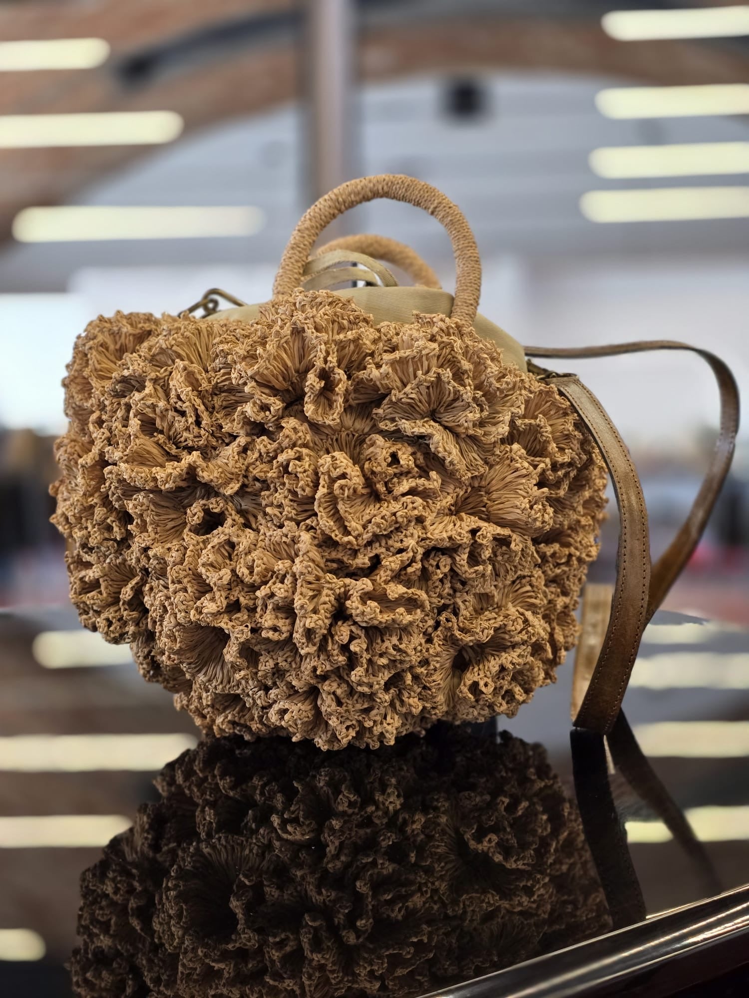 IBELIV - Borsa "Coral" effetto spugna marina, Tea