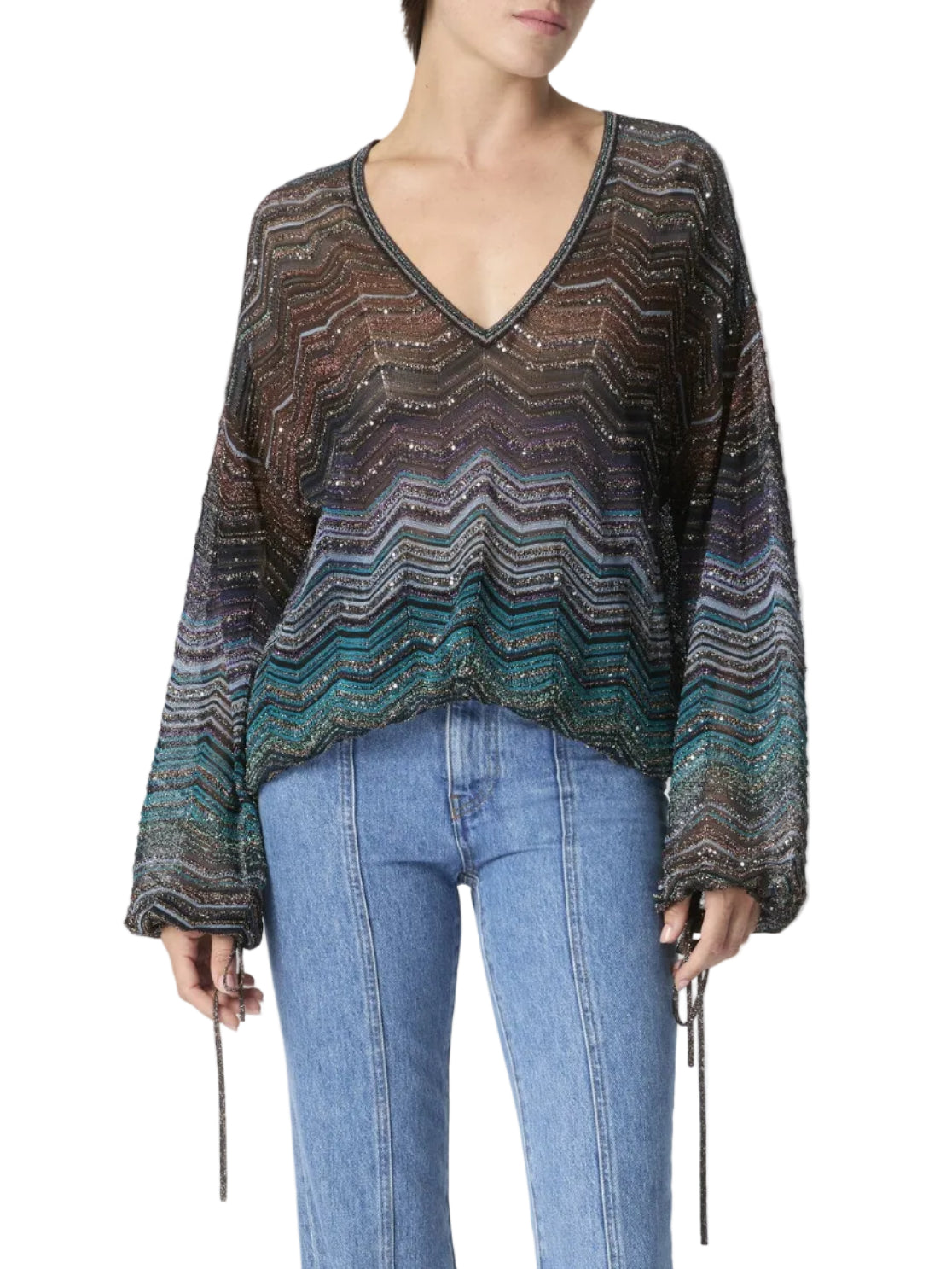 Missoni - Blusa over chevron lamé