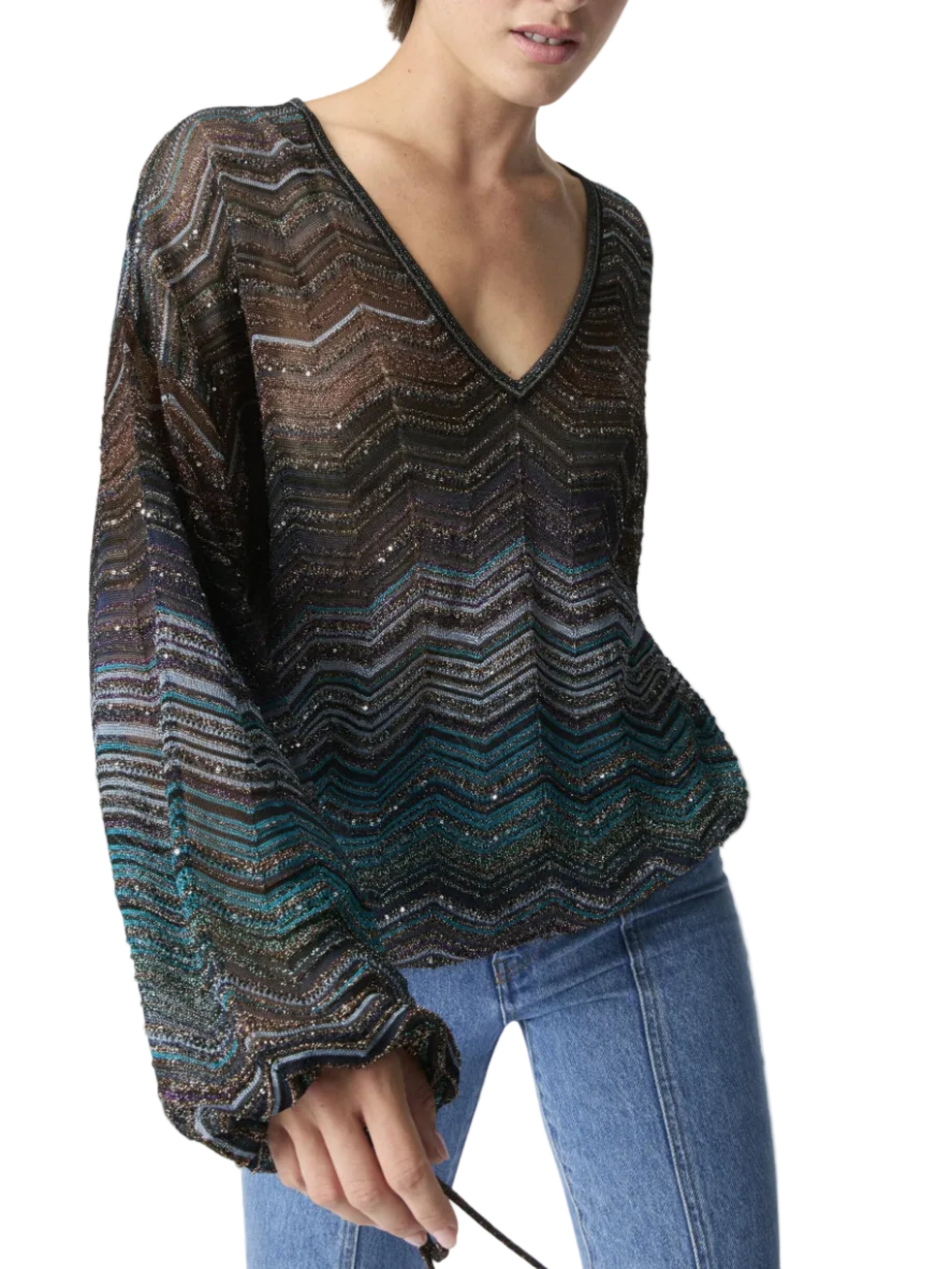 Missoni - Blusa over chevron lamé