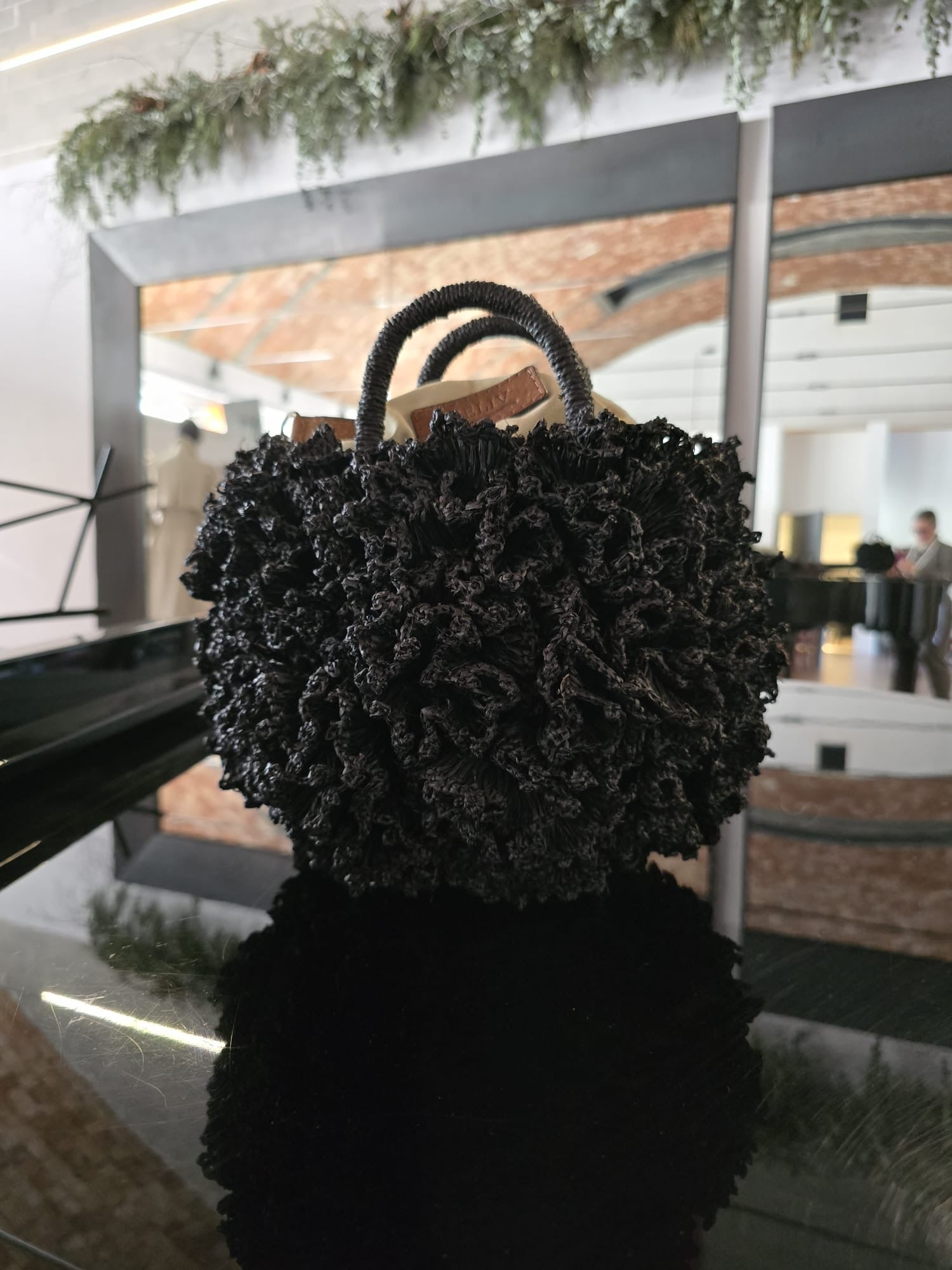 IBELIV - Borsa "Coral" effetto spugna marina, Black