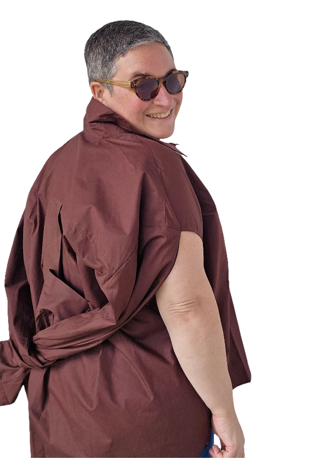 Herskind - Camicia mogano con maniche nodo