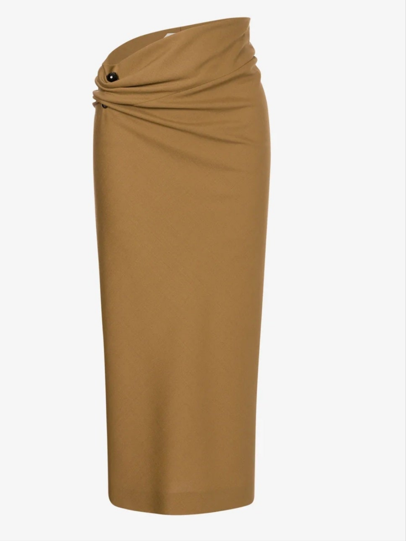 Alberta Ferretti - Gonna tubino midi  in tropical wool, miele