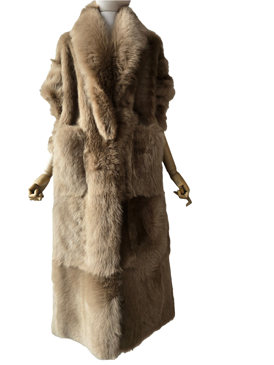 Blancha - Cappotto in shearling toscana color mastice