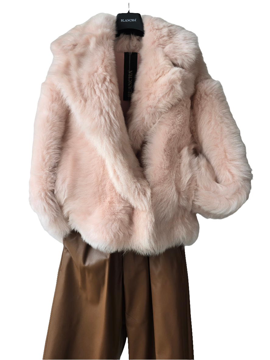 Blancha - Giacca in  shearling toscana rosa  quarzo