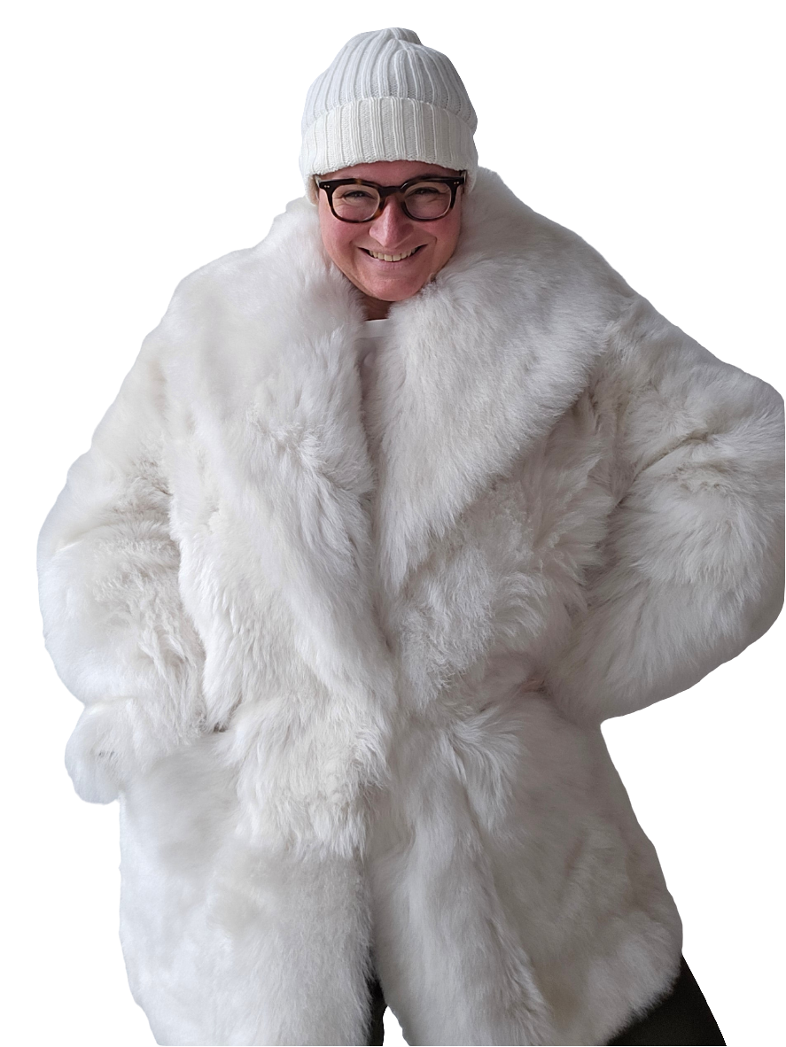 Blancha - Giacca shearling Toscana a pelo lungo color latte