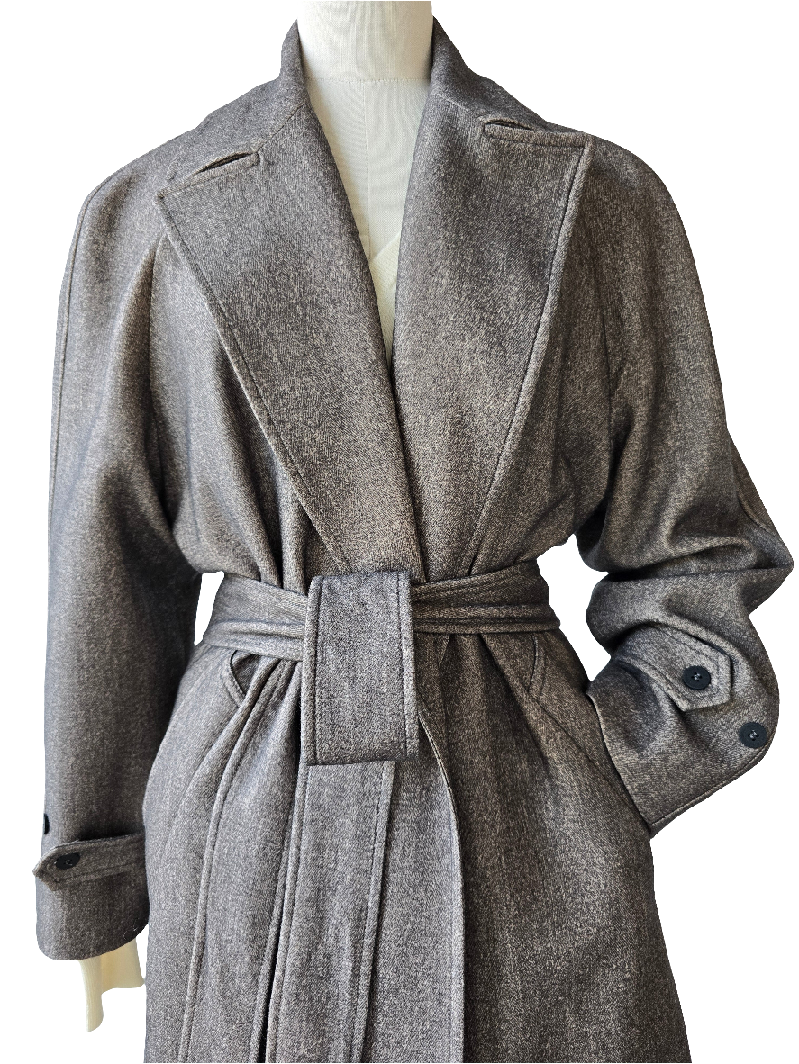Canessa - Cappotto in cashmere nocciola  effetto micro spigato