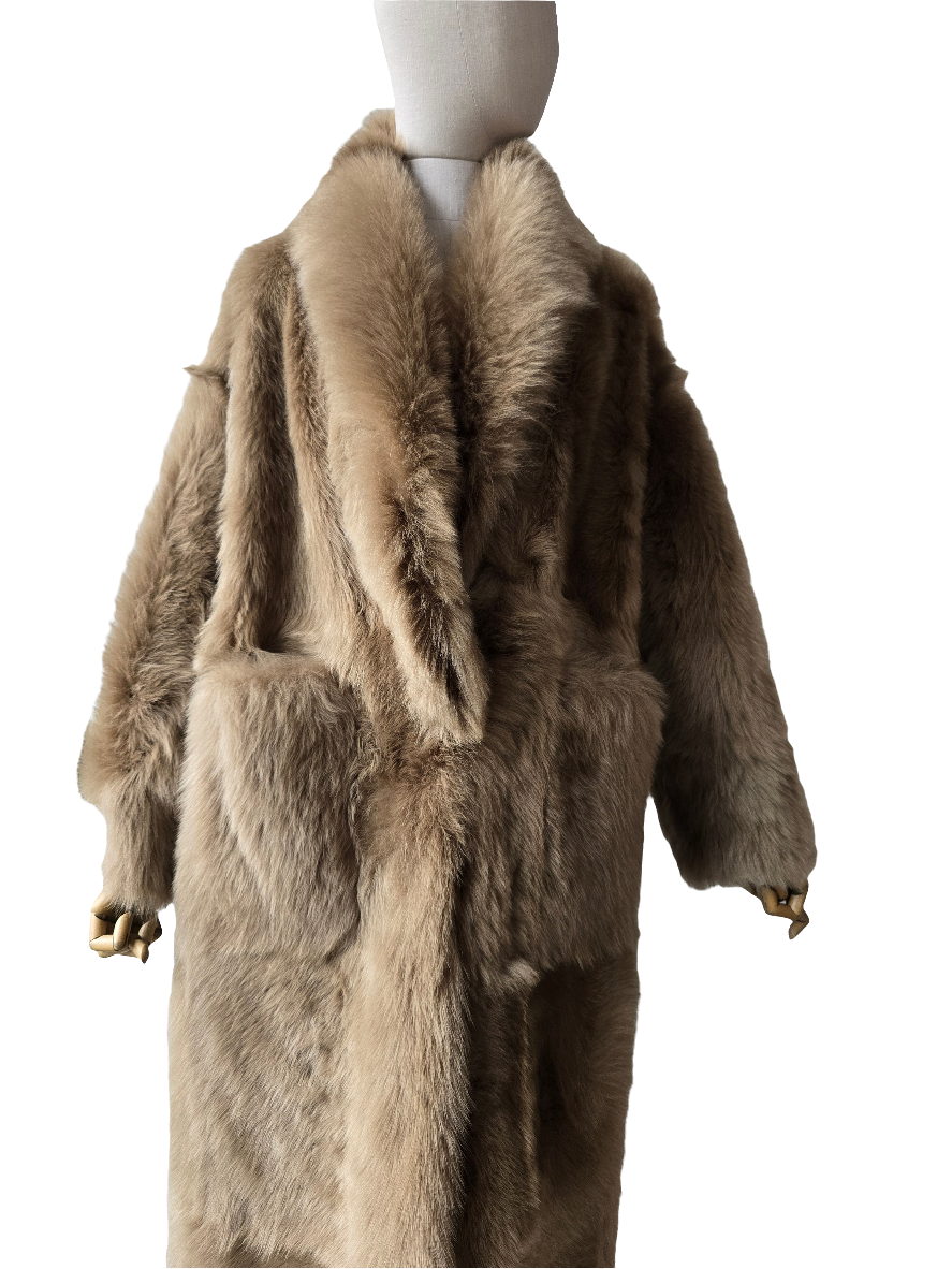 Blancha - Cappotto in shearling toscana color mastice