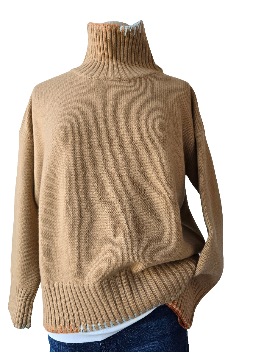 Canessa - Maglia con ricamo beige