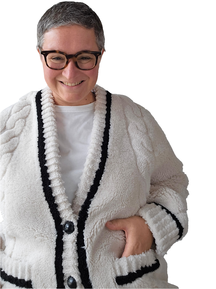 Blancha - Cardigan shearling merino stile tennis
