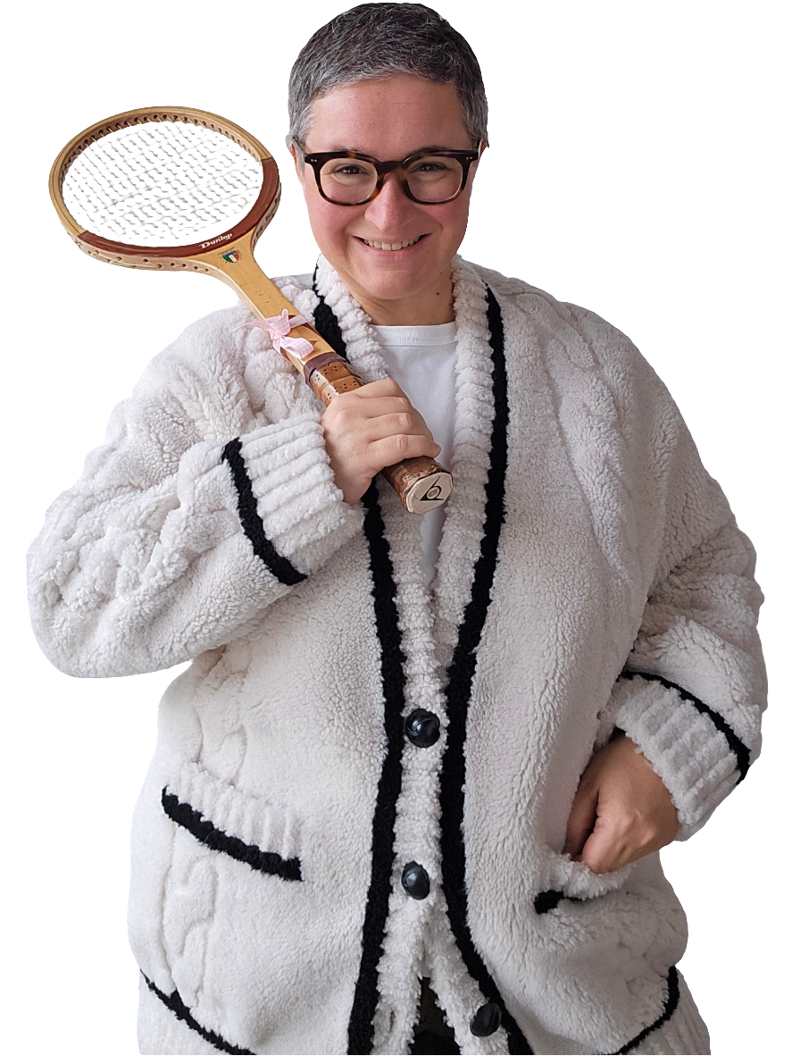 Blancha - Cardigan shearling merino stile tennis