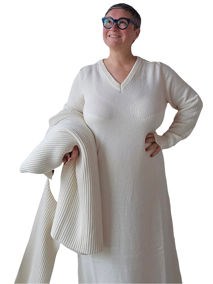 Canessa - Abito lungo cashmere beige