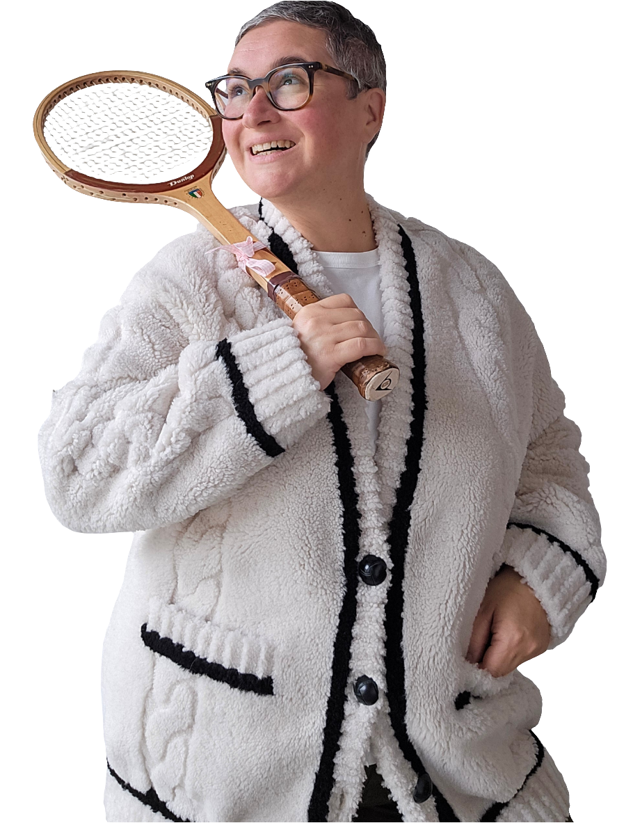 Blancha - Cardigan shearling merino stile tennis