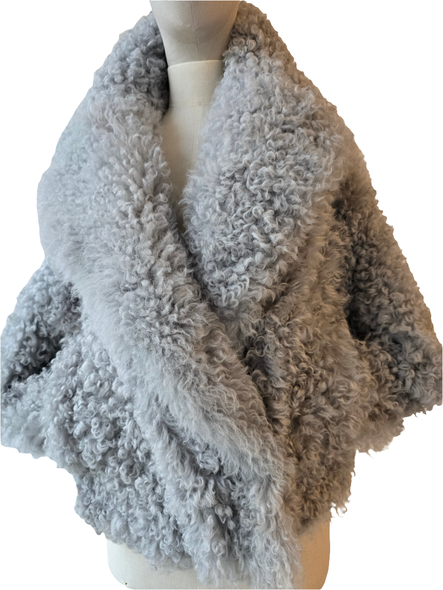 Blancha - Giacca shearling nebbia