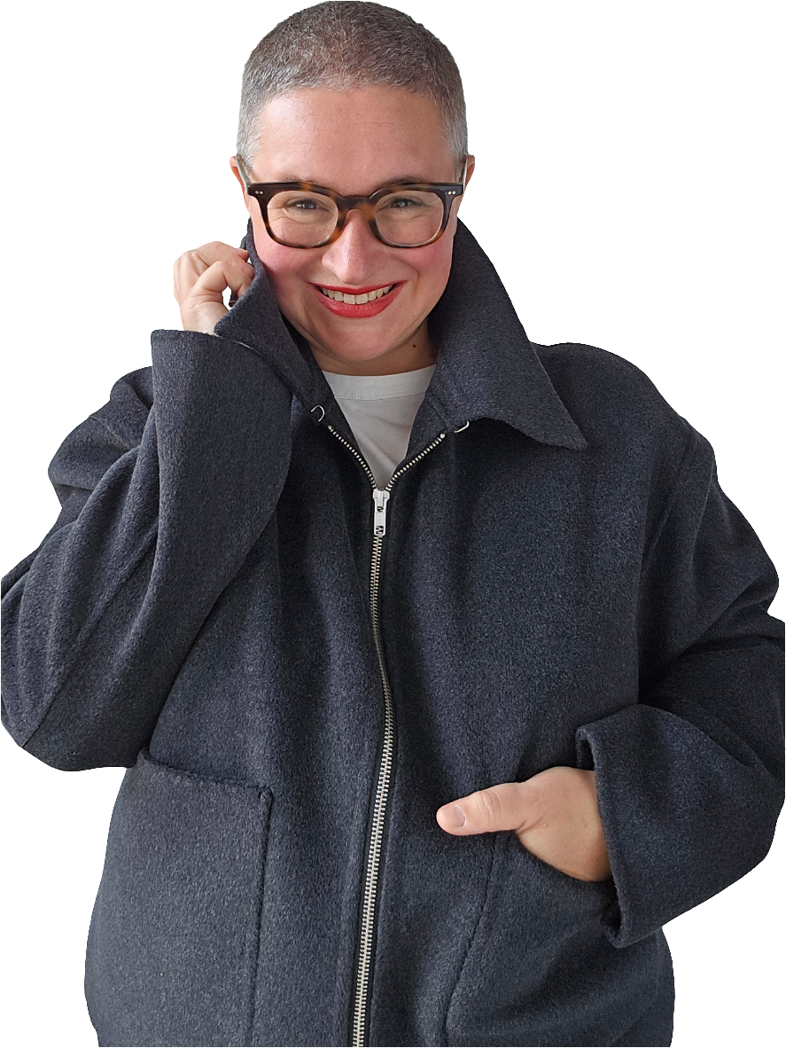Herskind - Giacca zippata in double grigio scuro