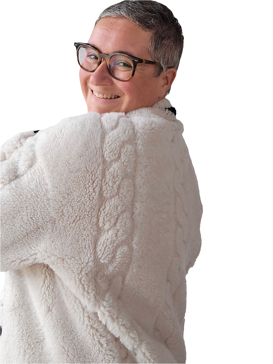 Blancha - Cardigan shearling merino stile tennis