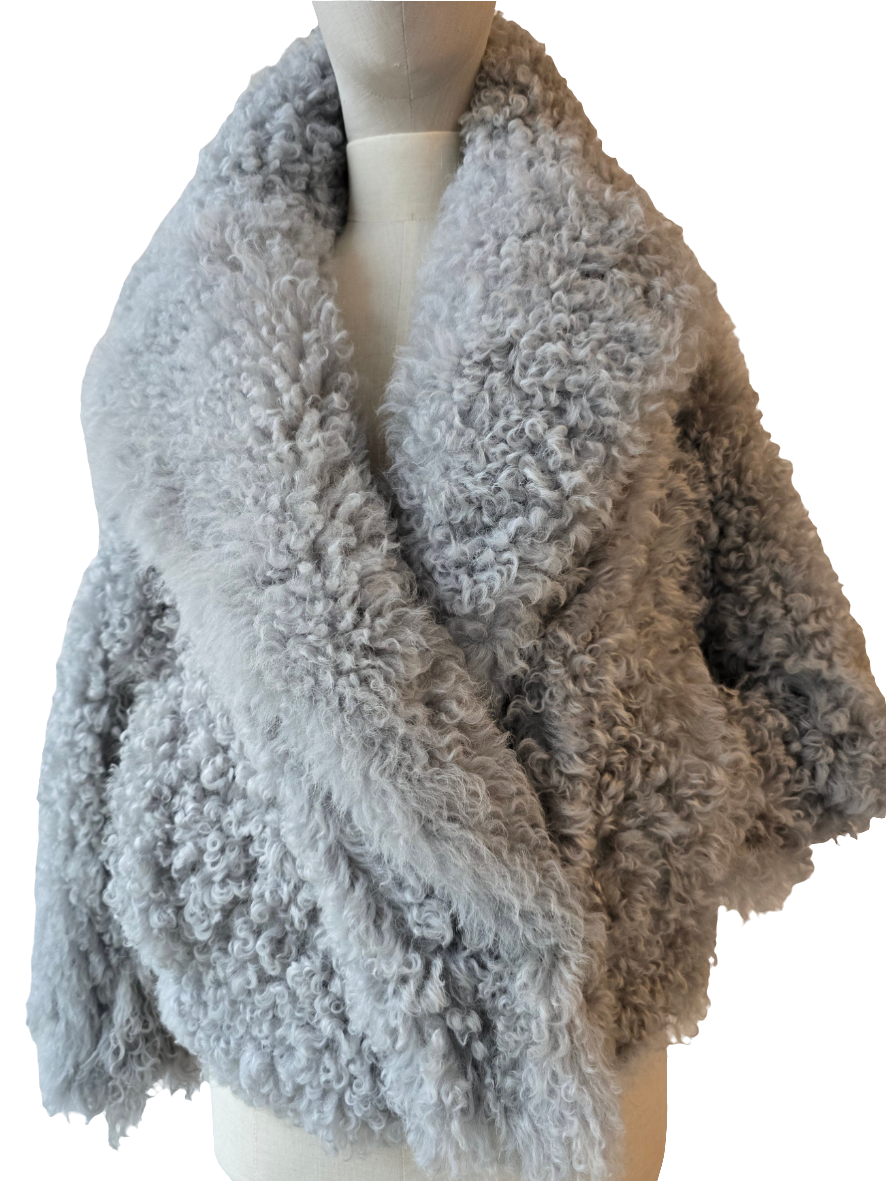 Blancha - Giacca shearling nebbia