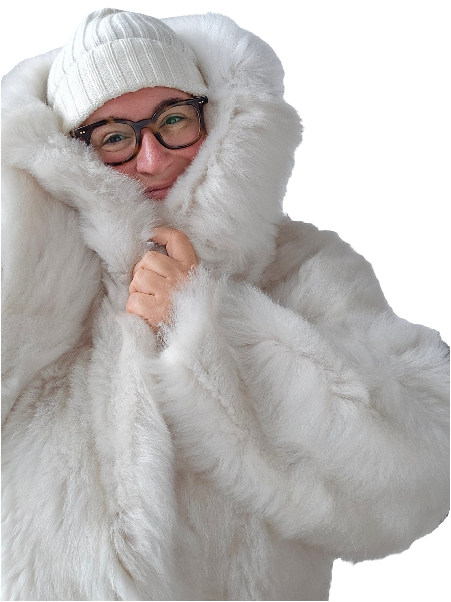 Blancha - Giacca shearling Toscana a pelo lungo color latte
