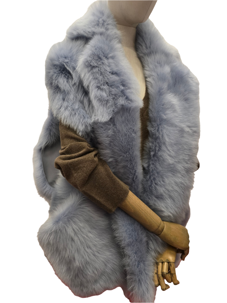 Blancha - Gilet shearling denim