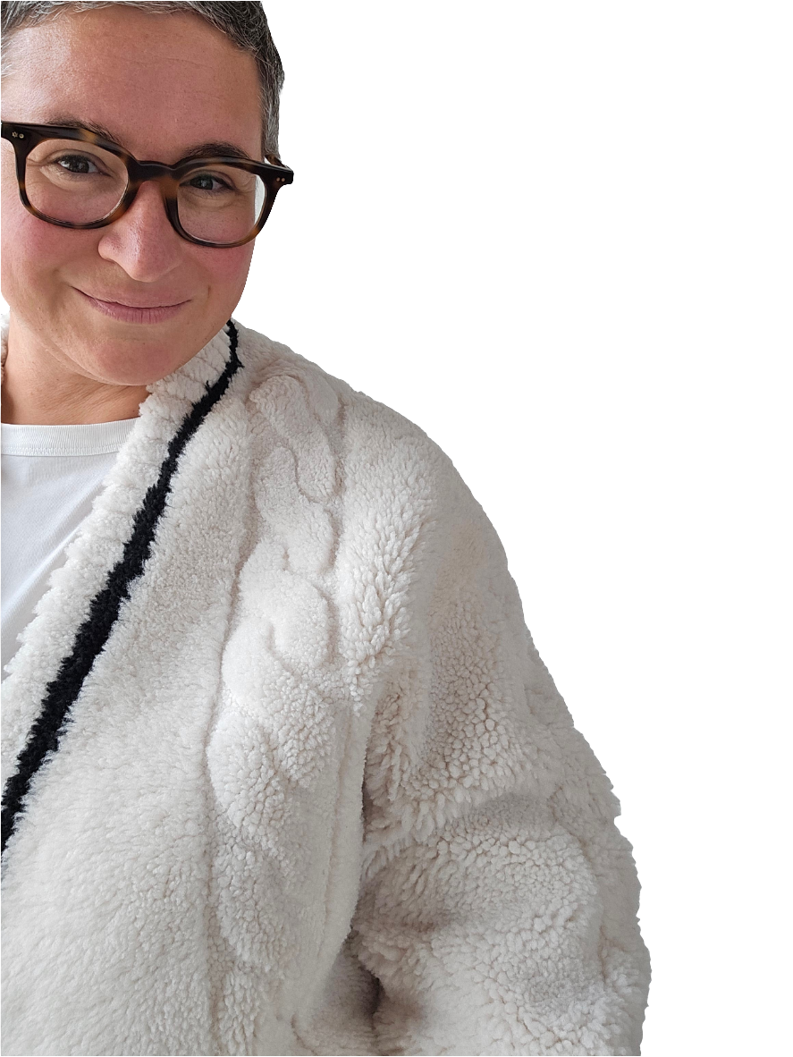 Blancha - Cardigan shearling merino stile tennis