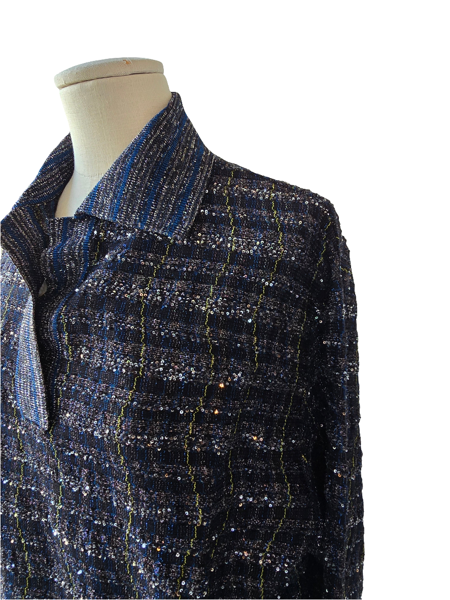Missoni - Polo lurex galles  toni blu
