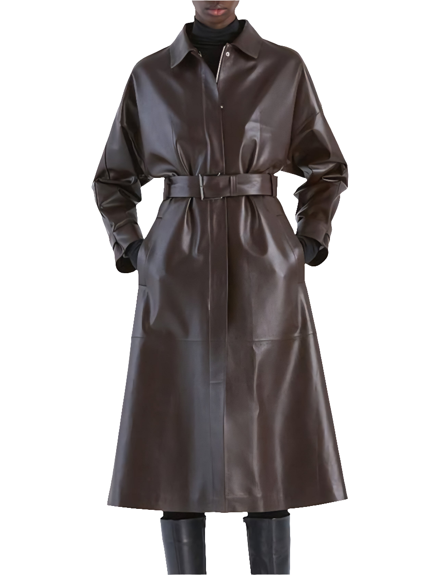 Desa 1972 - Cappotto in pelle color caffè
