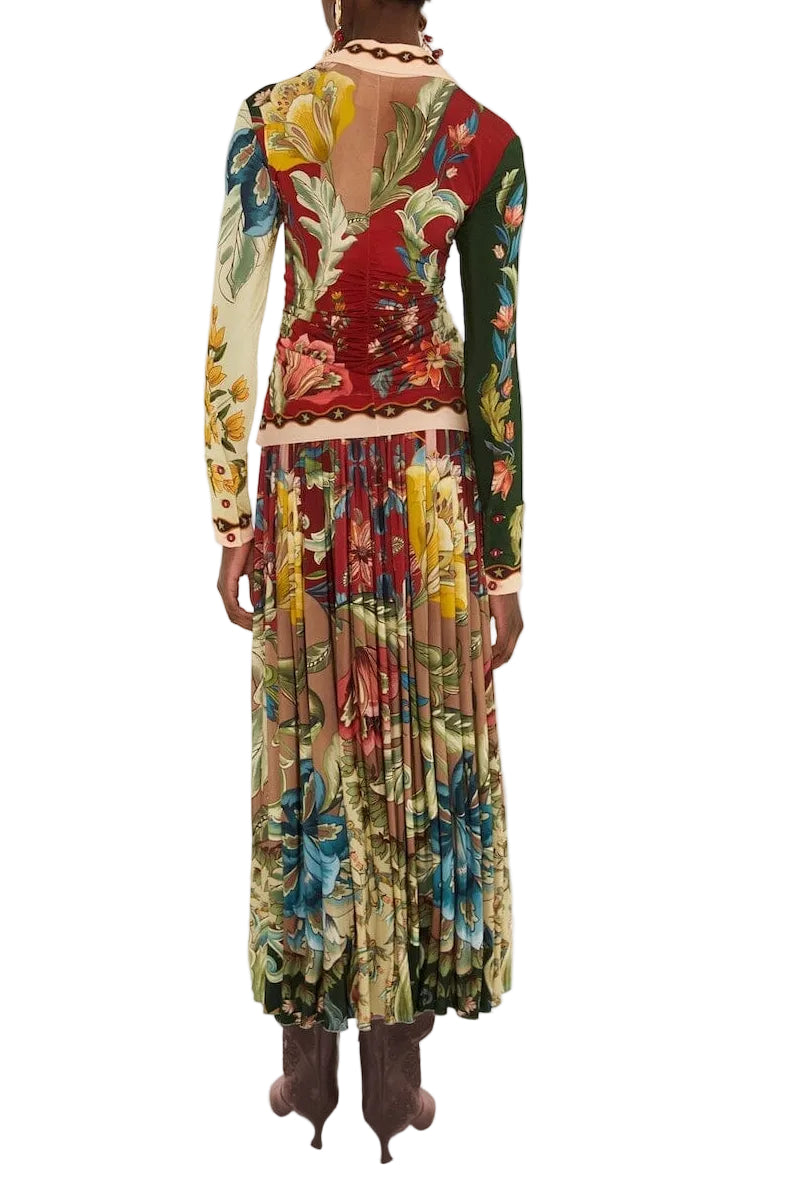 Farm Rio - Gonna multicolor lunar boho
