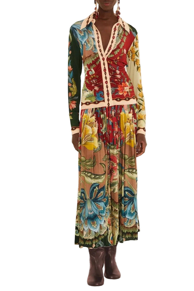 Farm Rio - Gonna multicolor lunar boho