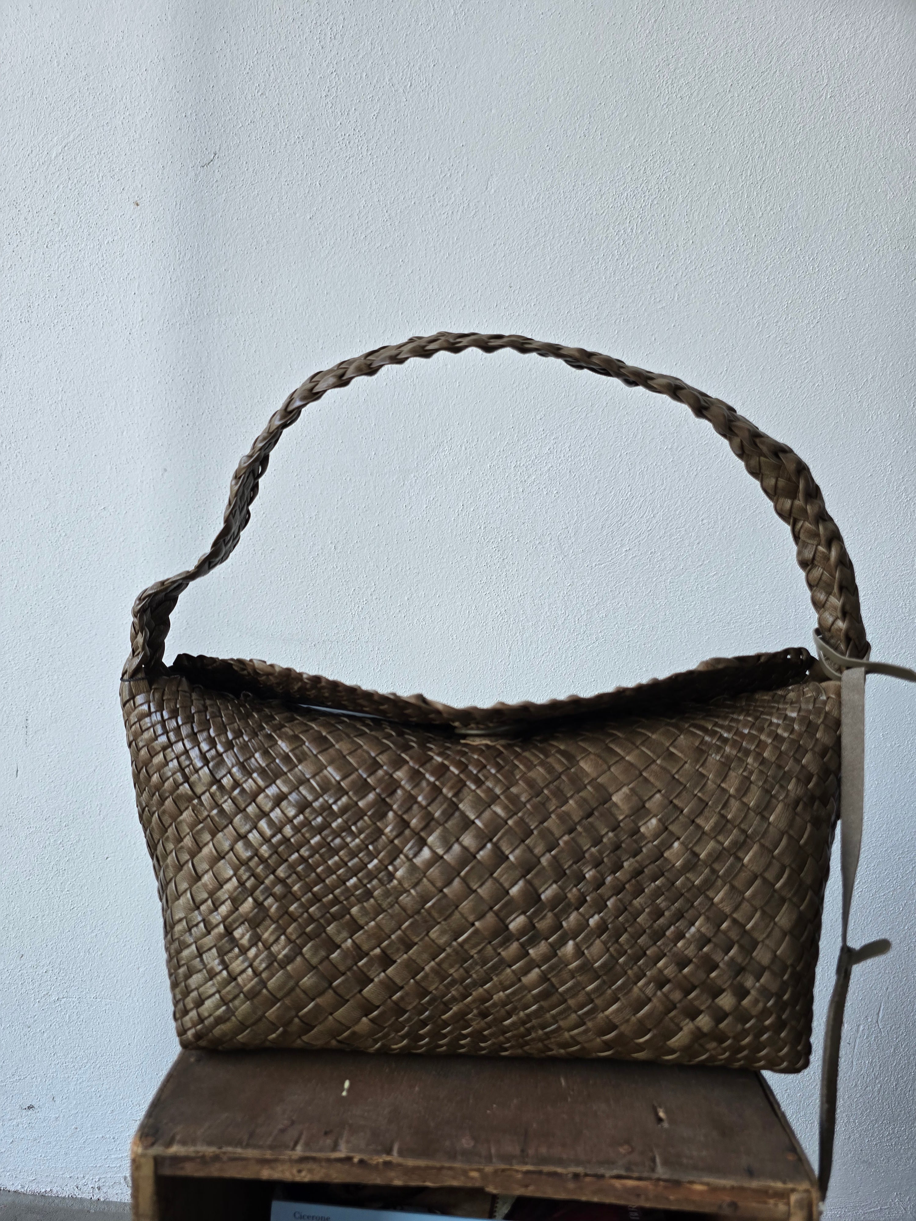 Ibeiv - Borsa in pelle "Aura" kaki