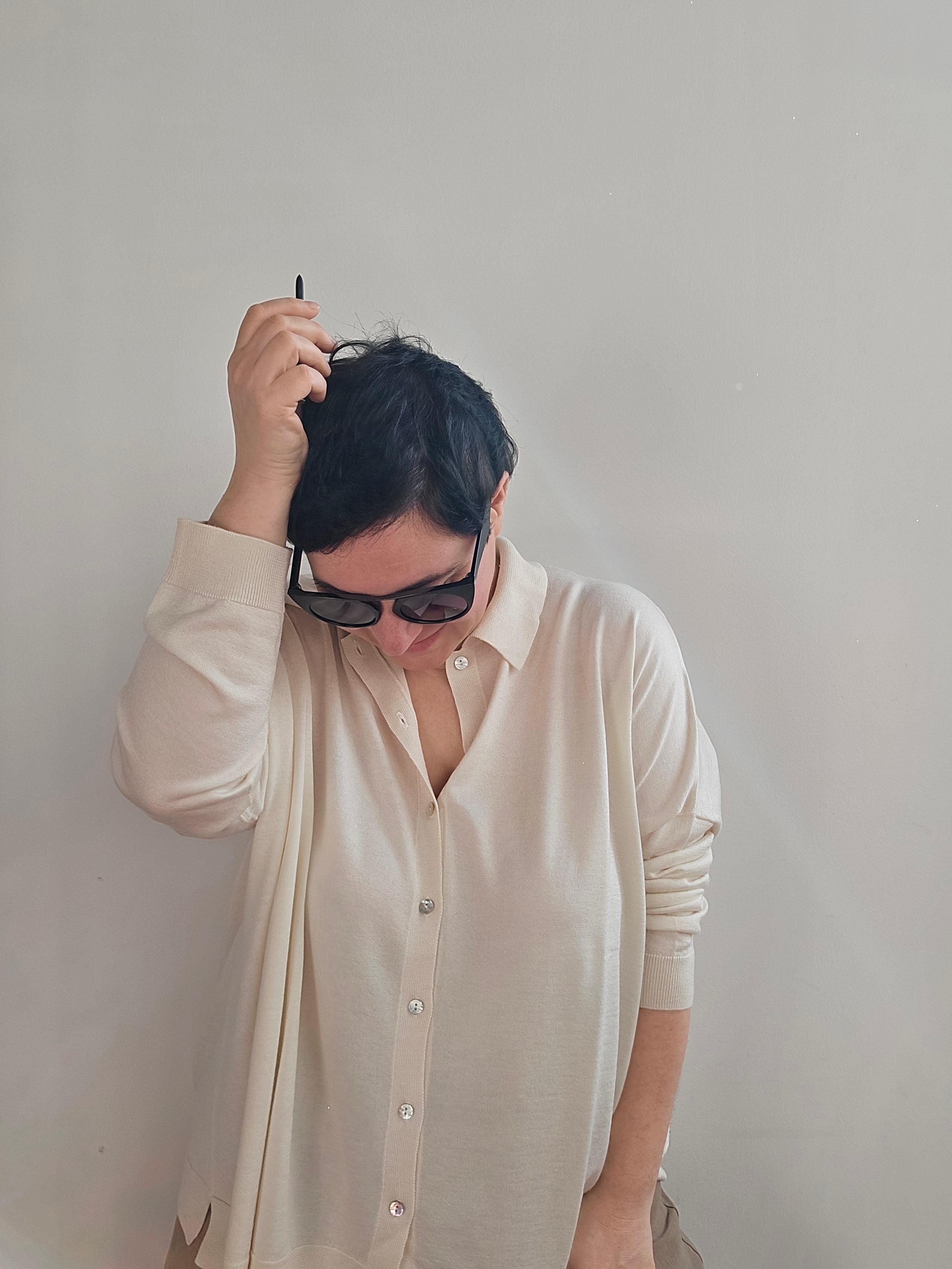 Be You - Cardigan polo  avorio