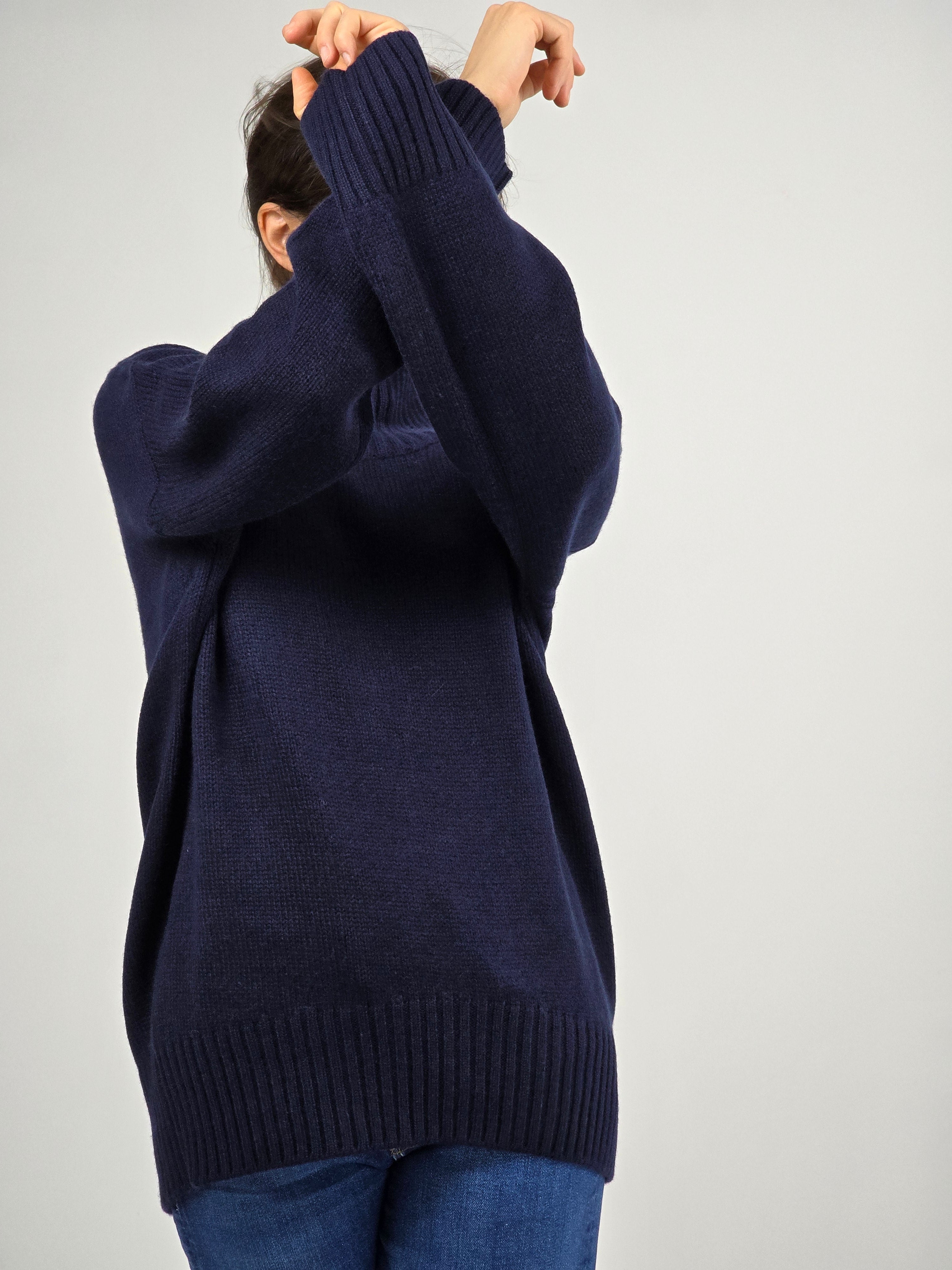 Canessa - Maglia cashmere blu "Connie"