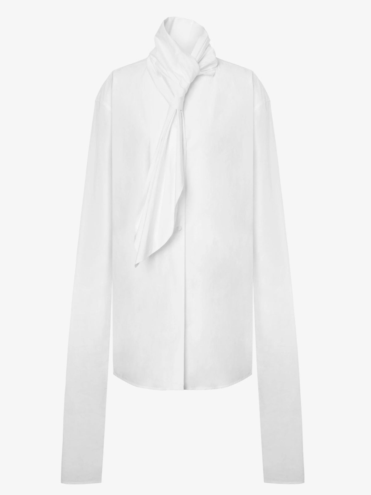 Alberta Ferretti - Camicia in popeline di cotone nodo cravatta