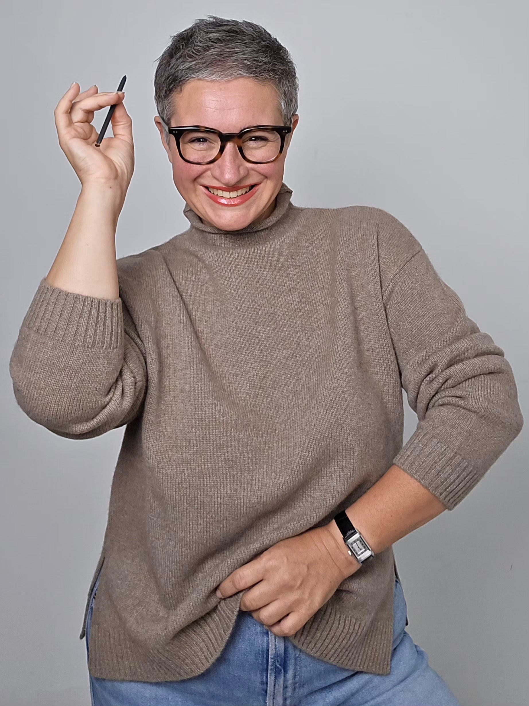 Be You - Maglia cashmere turtle neck nocciola