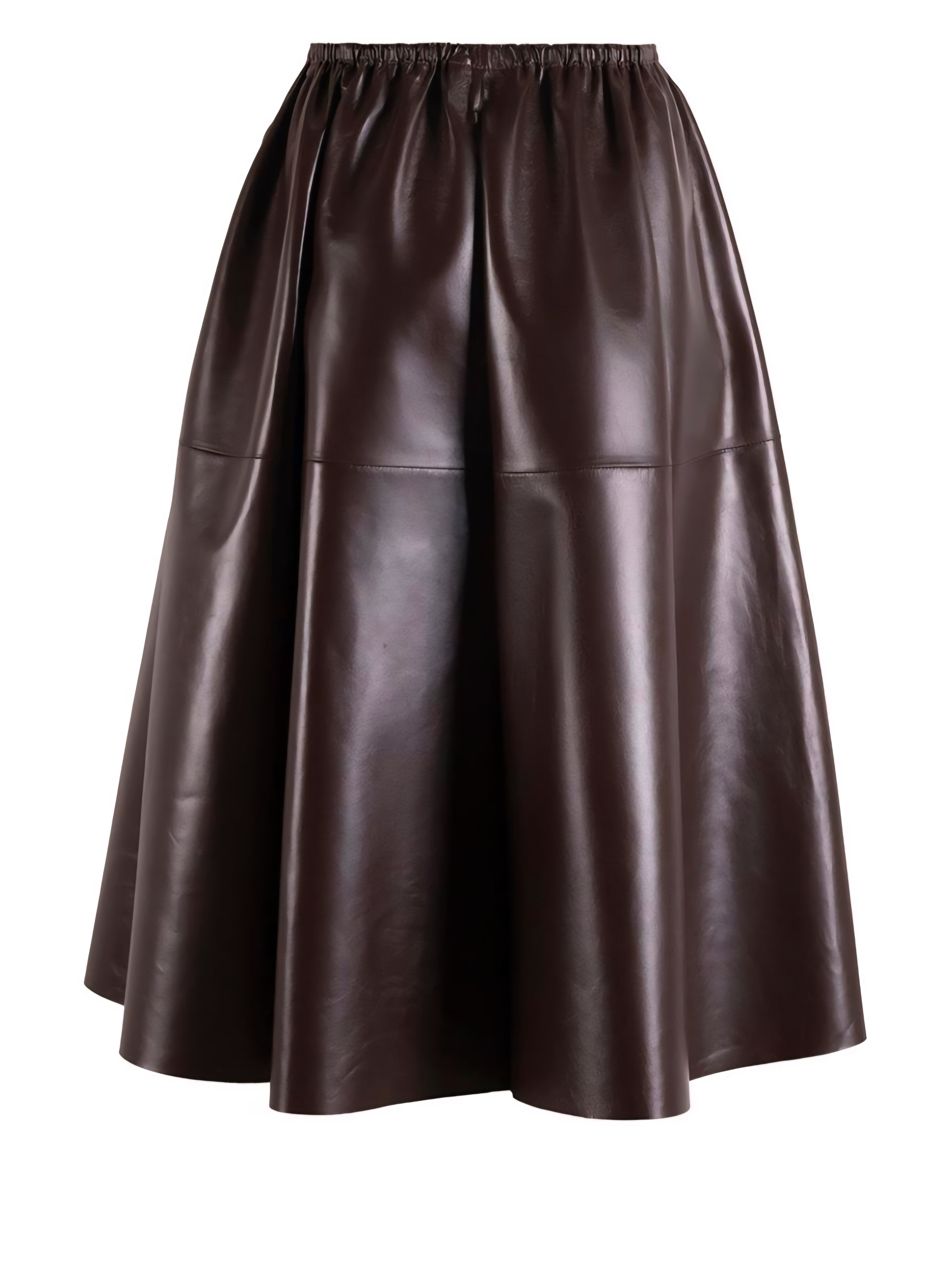 Desa 1972 - Gonna a ruota in pelle dark coffee