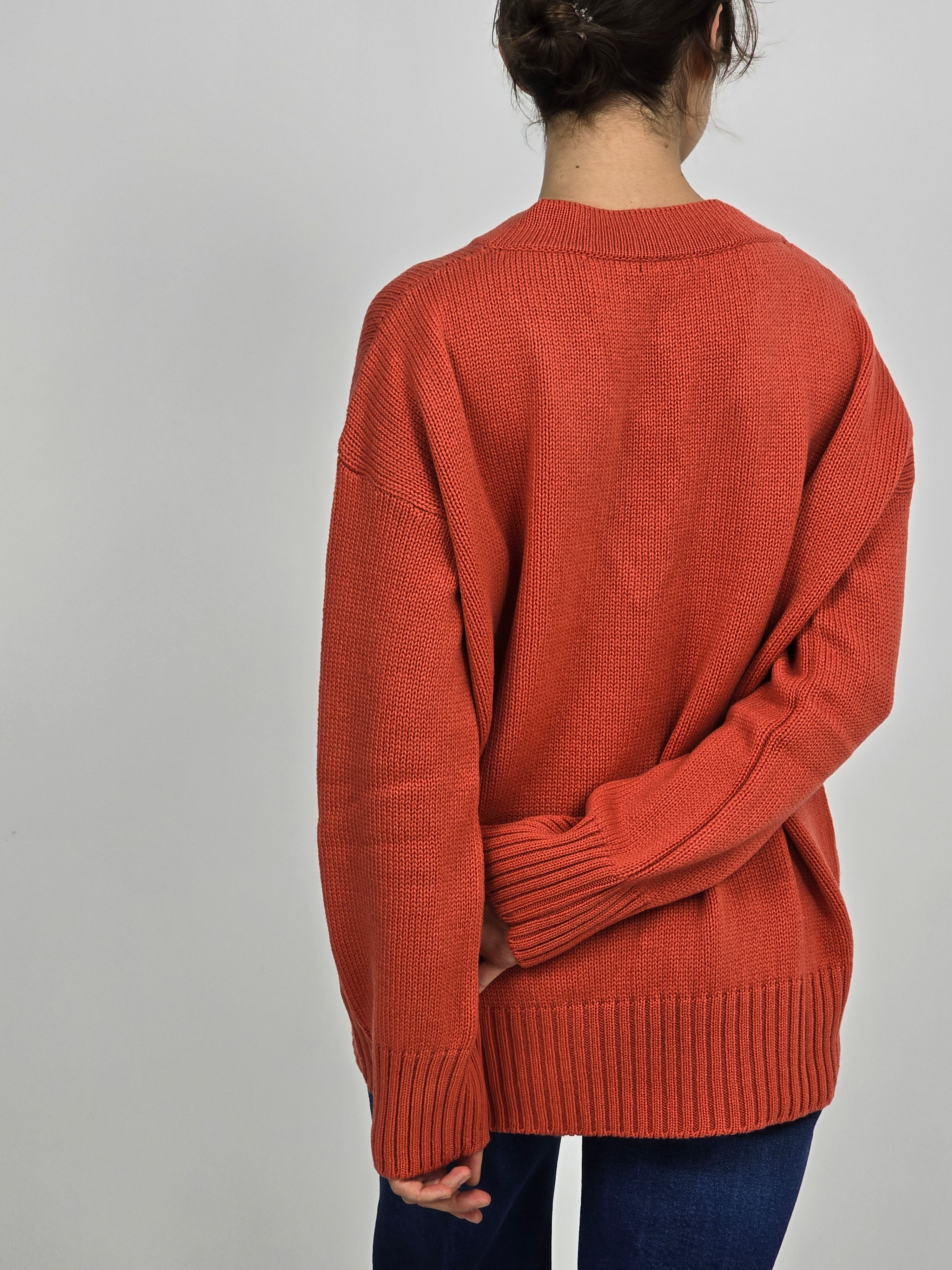 Canessa - Maglia cashmere mattone "Patricia"