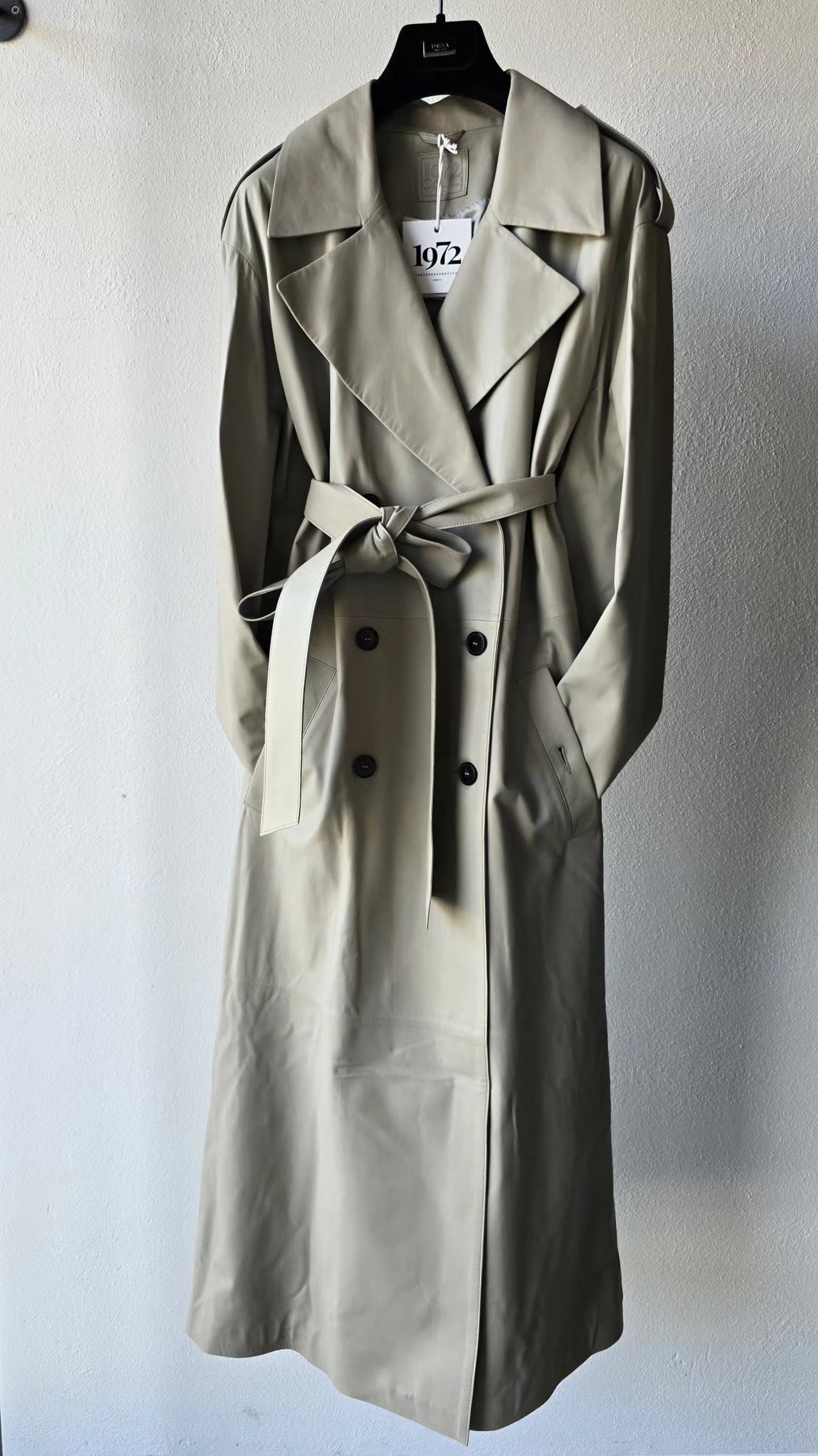 Desa 1972 - Trench lungo pelle grigio