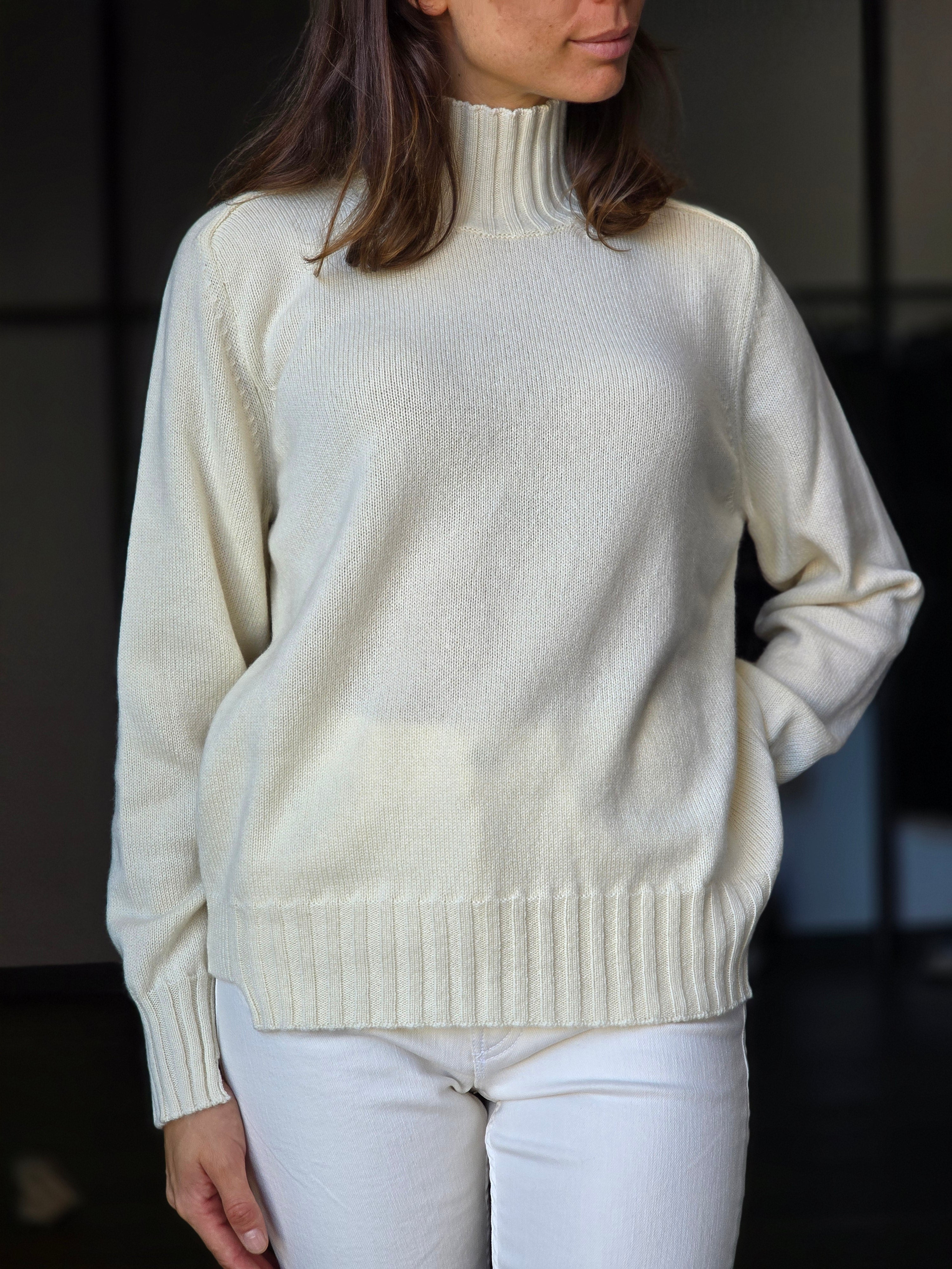 Canessa - Maglia cashmere panna "Diadem"