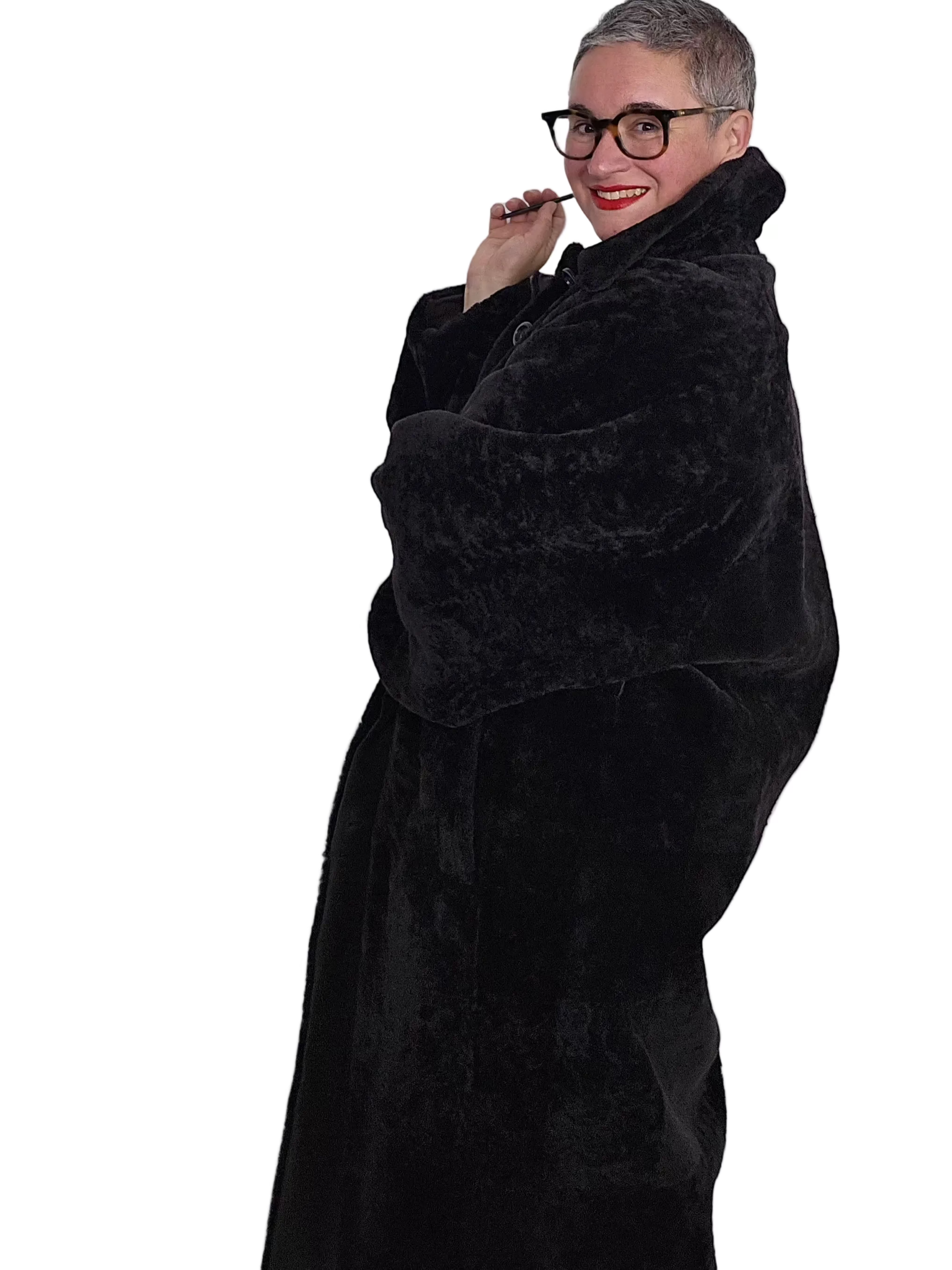 Blancha - Cappotto cioccolato con cintura