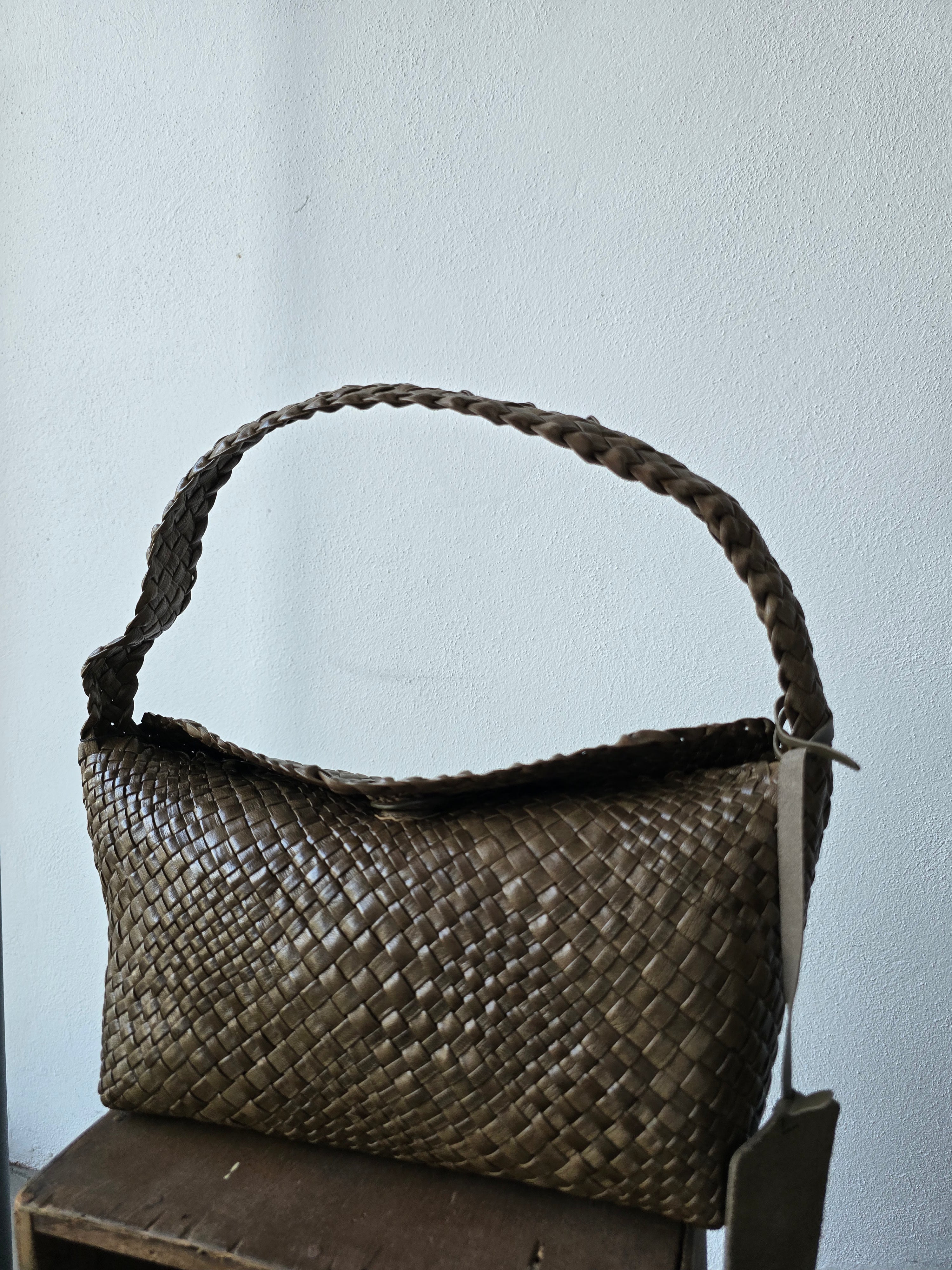 Ibeiv - Borsa in pelle "Aura" kaki