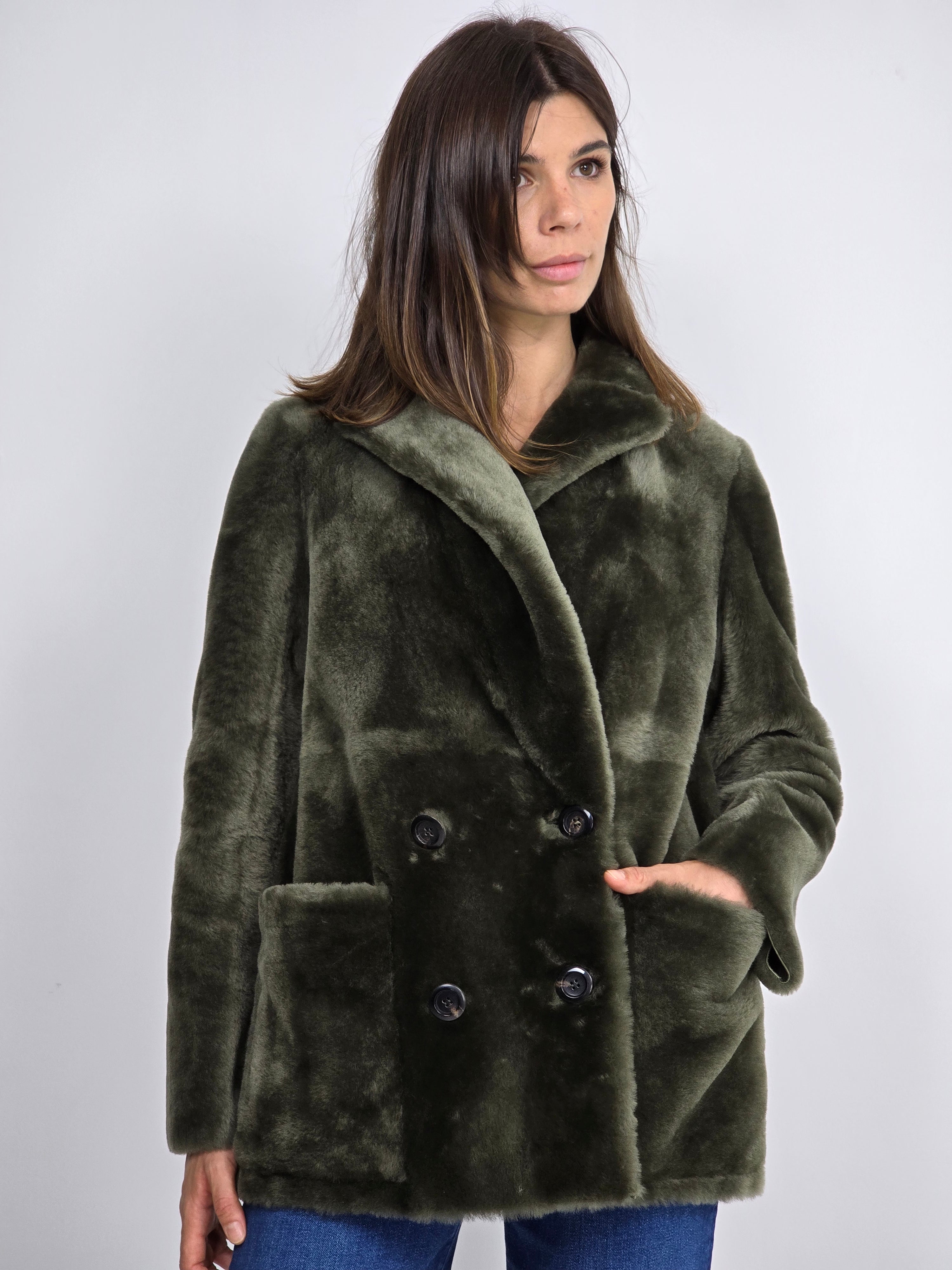 Blancha - Giacca shearling militare