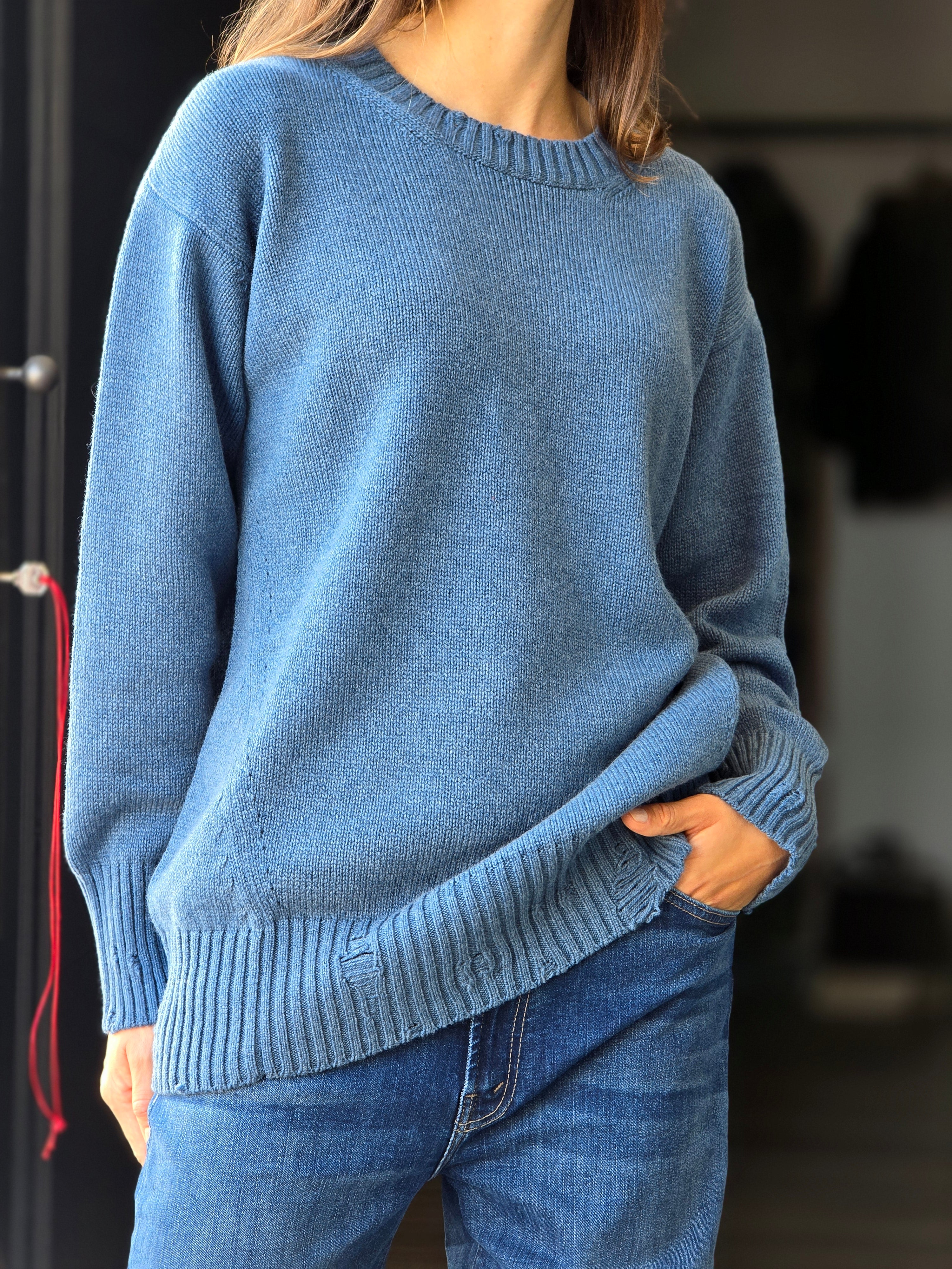 Canessa - Maglia in cashmere "Leda" color denim