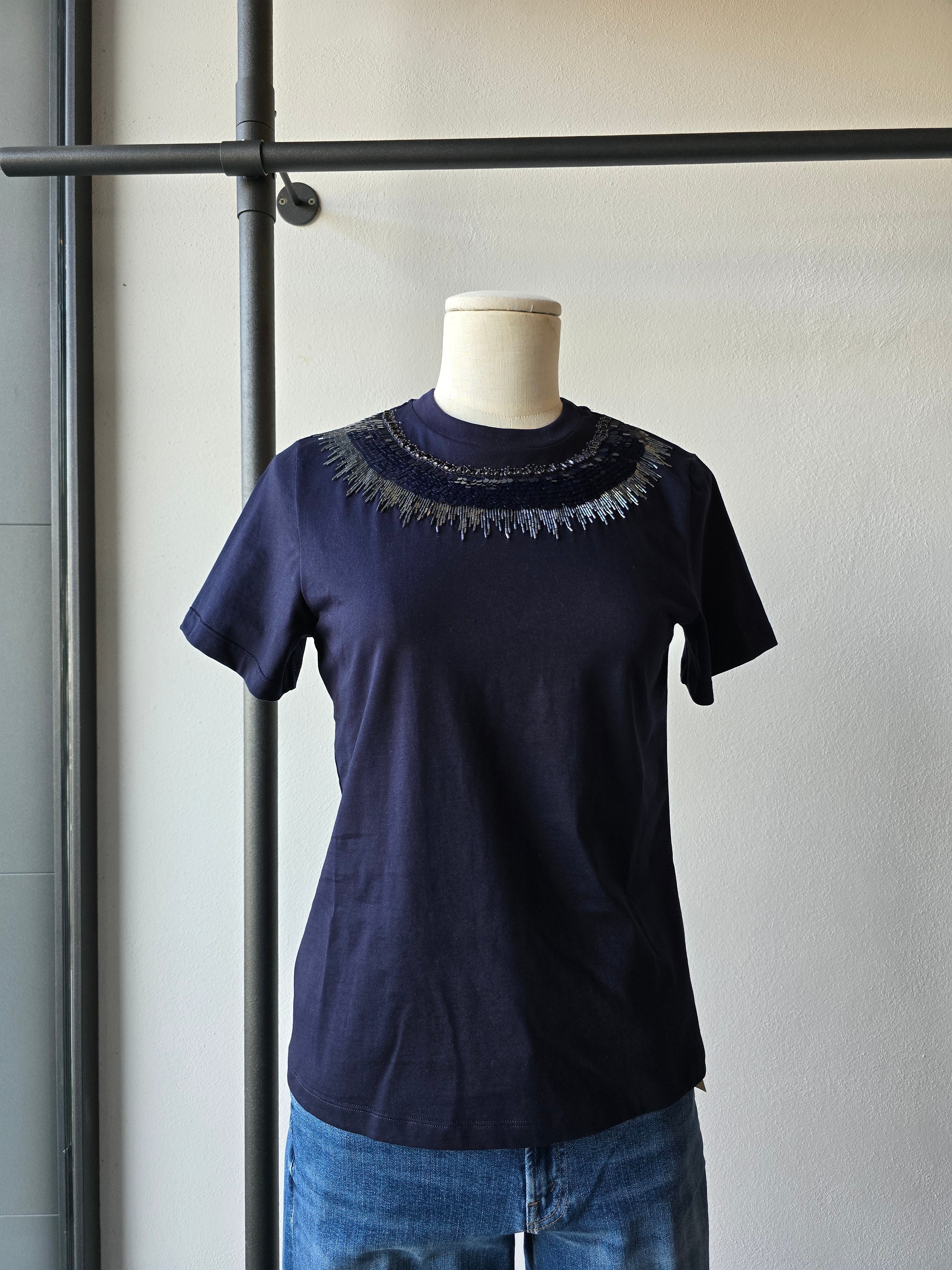 Alberta Ferretti - T-shirt in jersey blu