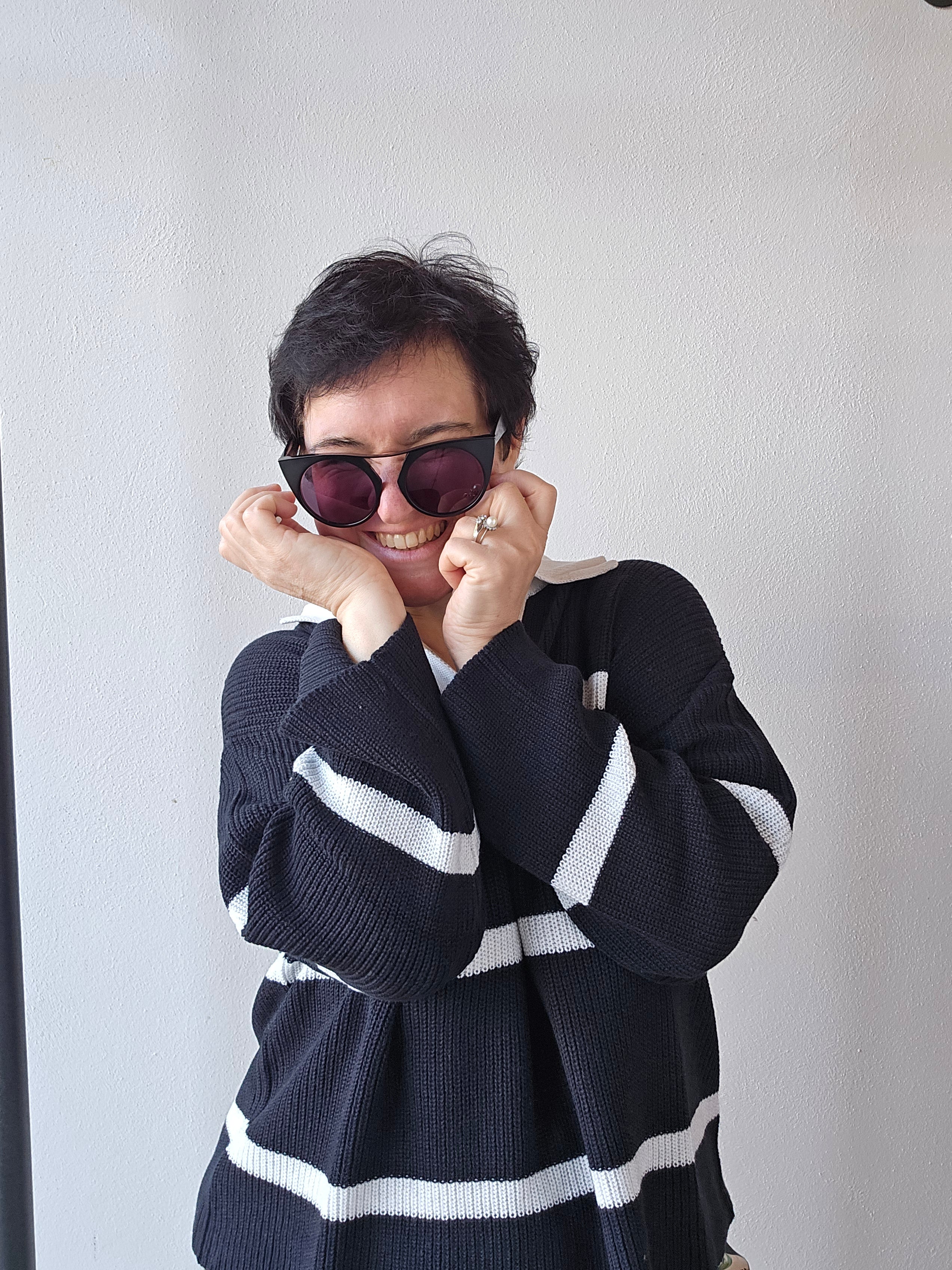 Be You - Polo a righe dark sea/bianco