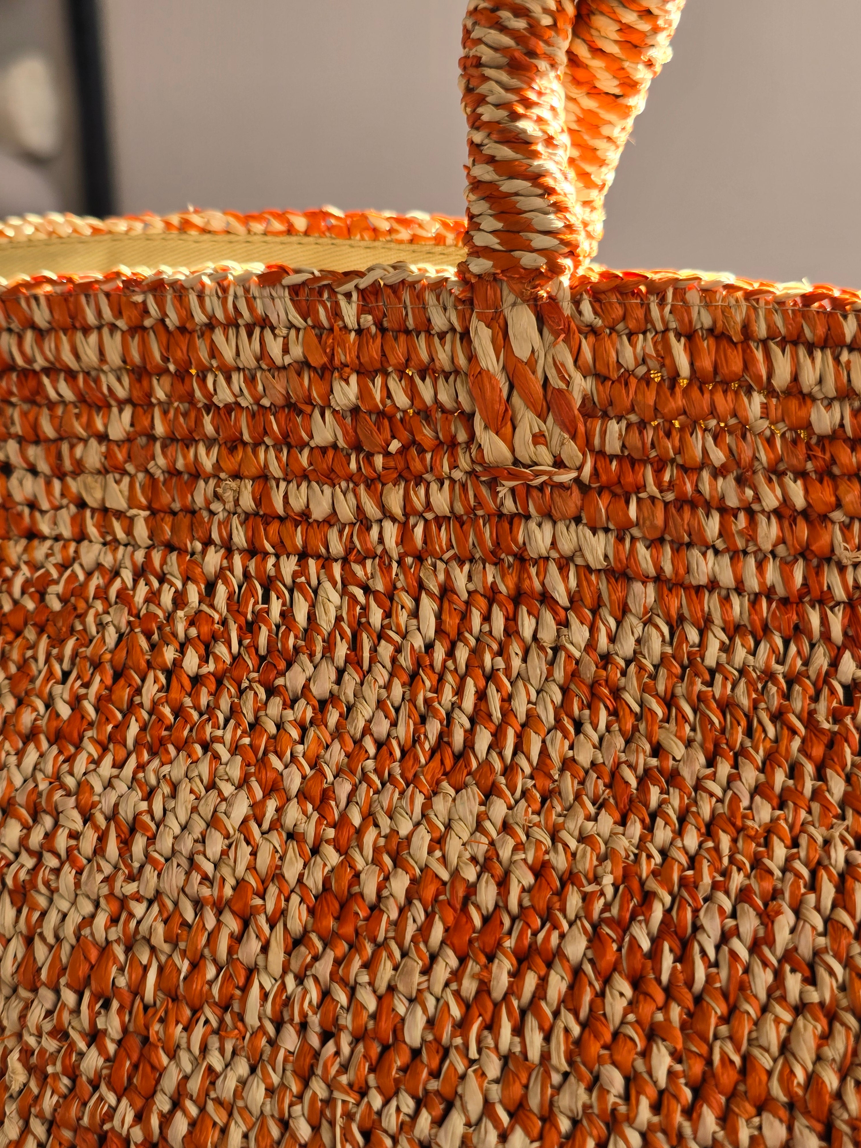 Ibeliv - Borsa in rafia grande "Vanilla" Brick