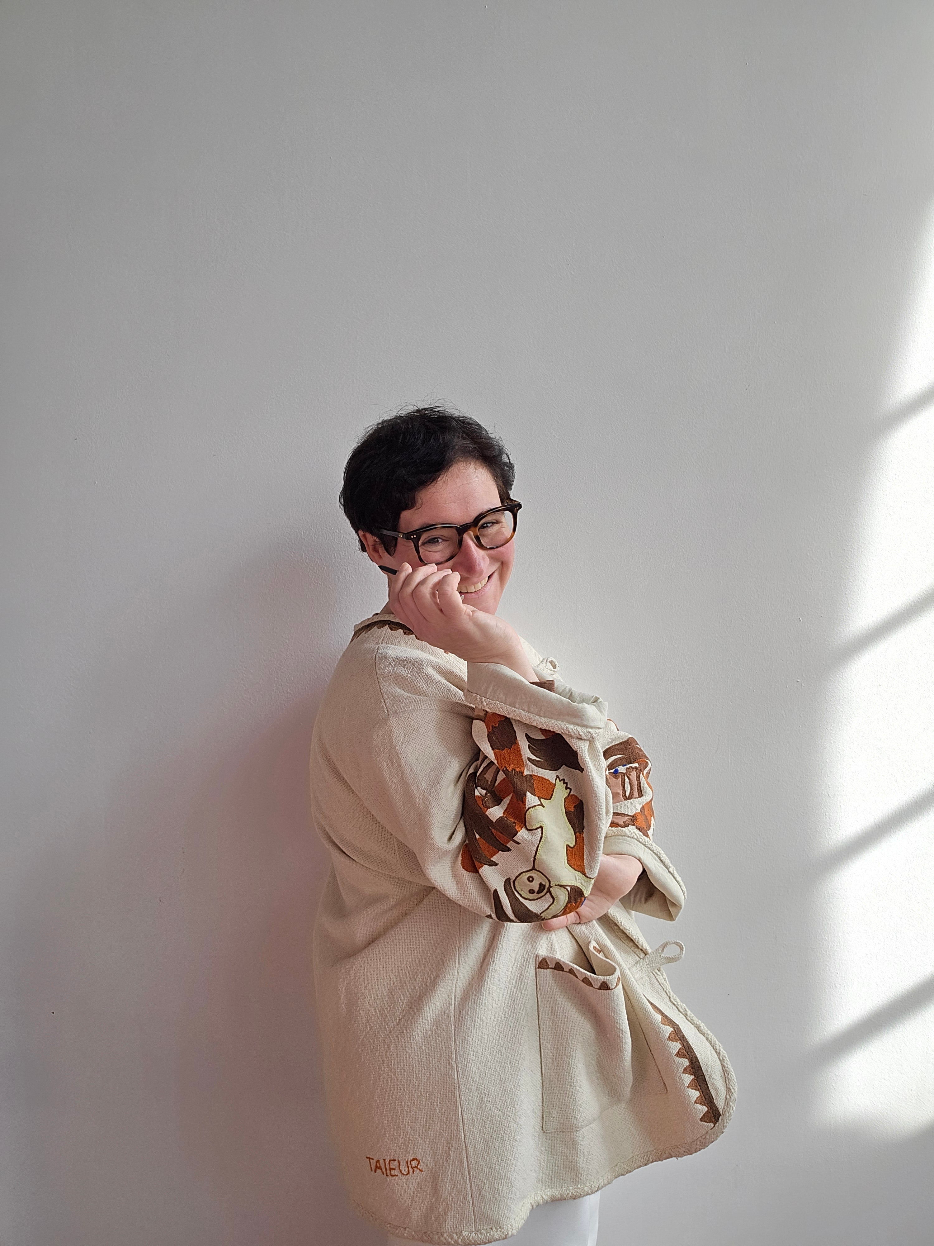 Taieur - Giacca ricamata white